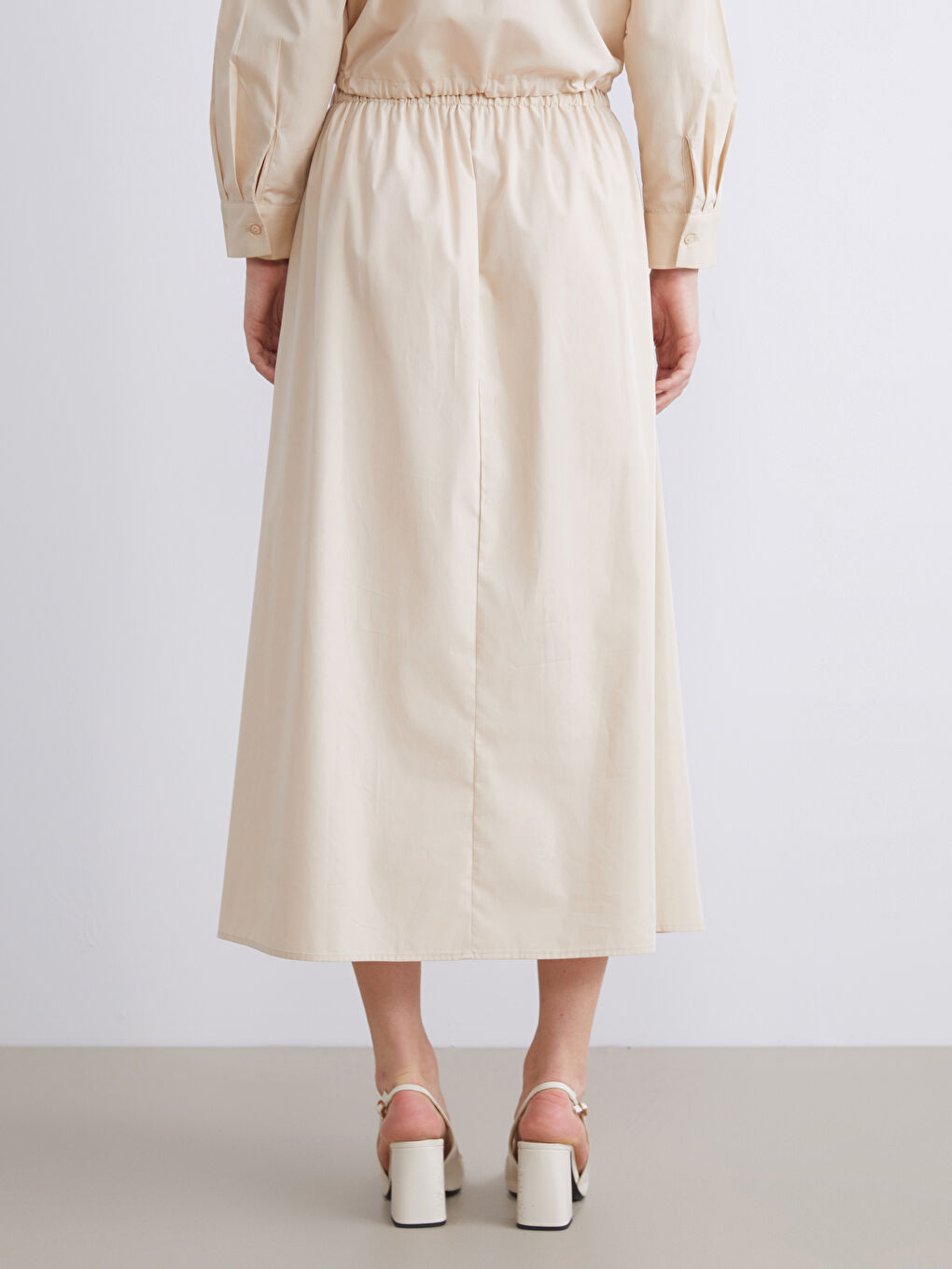 Elasticated Waist Pleated Skirt-8