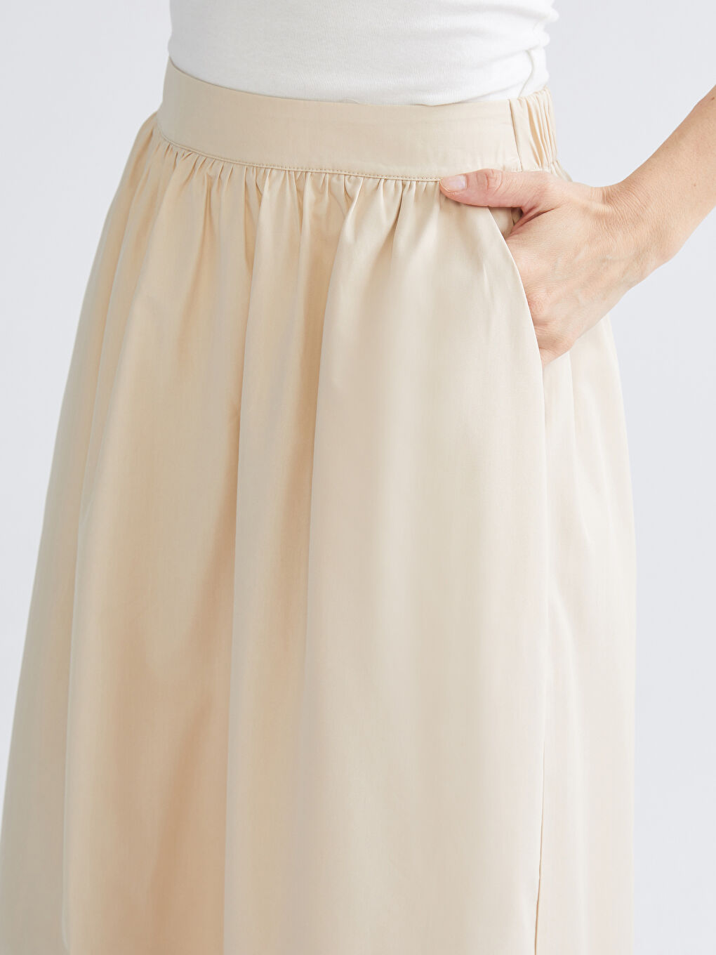 Elasticated Waist Pleated Skirt-5