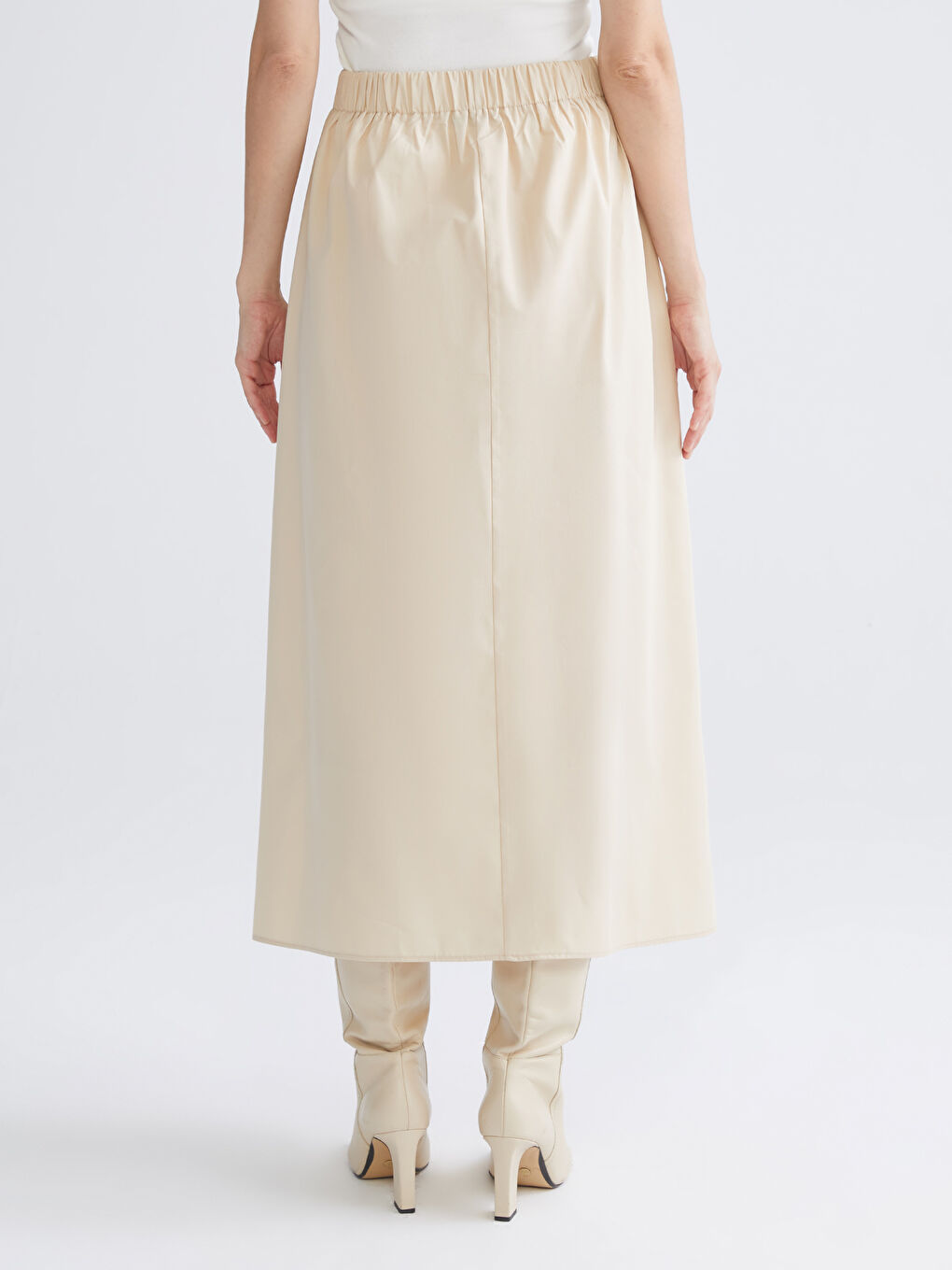 Elasticated Waist Pleated Skirt-7