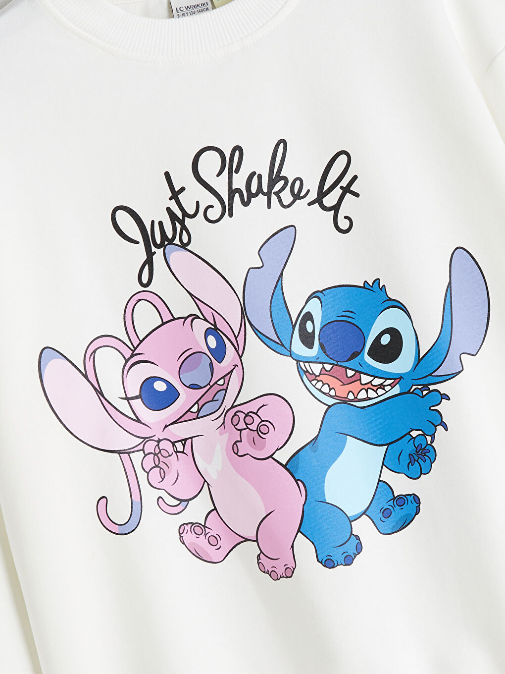 Crew Neck Stitch and Angel Printed Girls' Sweatshirt-1