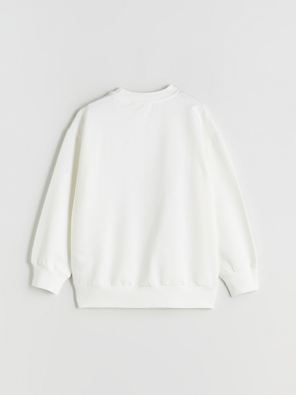 Crew Neck Stitch and Angel Printed Girls' Sweatshirt-2