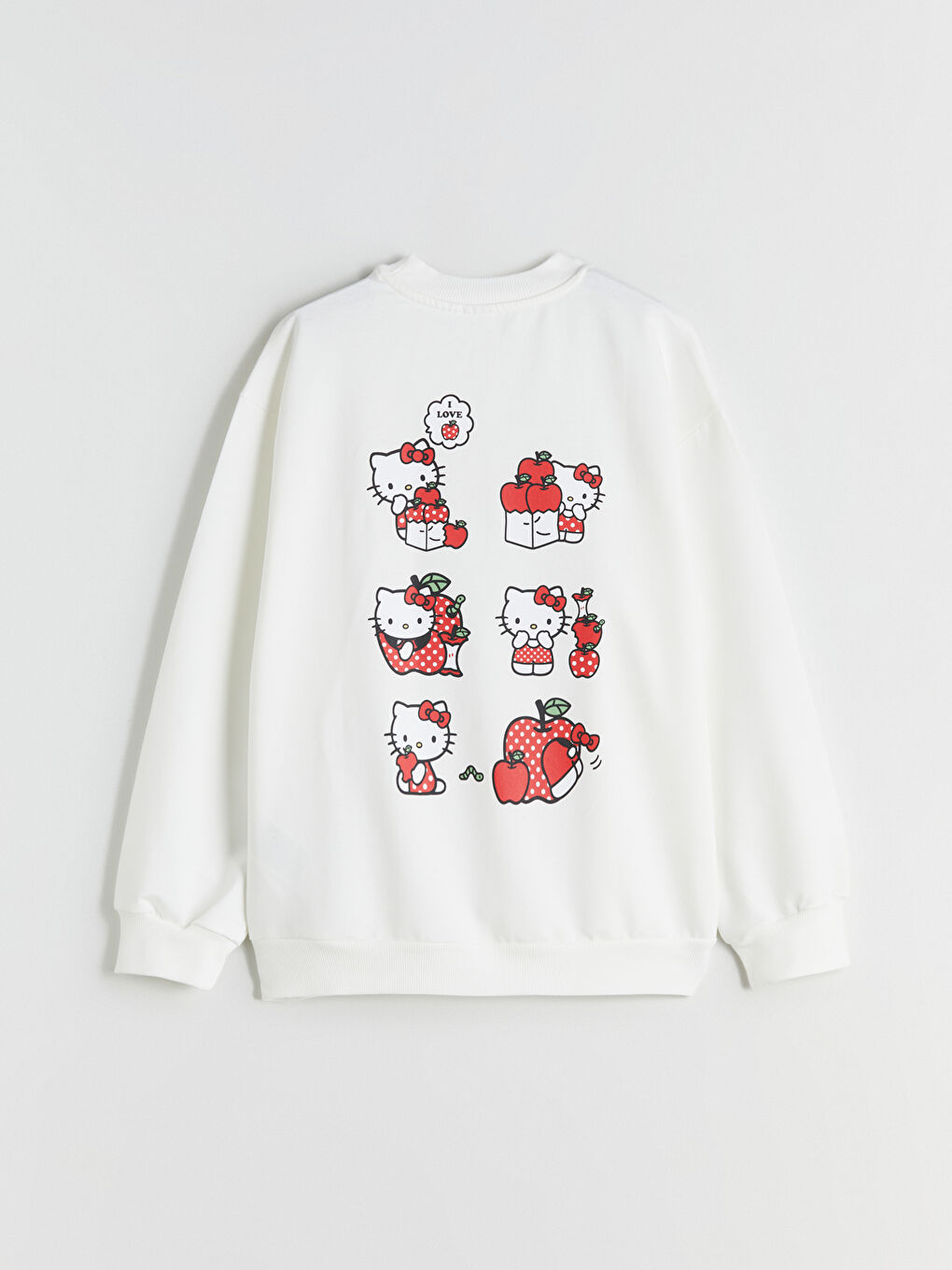 Crew Neck Hello Kitty Printed Girls' Sweatshirt-4