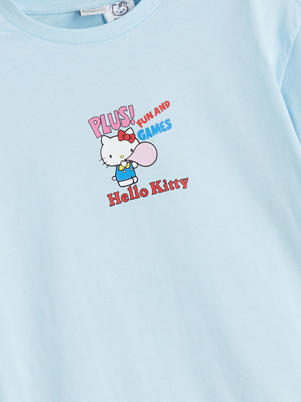 Mavi Bisiklet Yaka Hello Kitty Baskılı Kız Çocuk Tişört-2