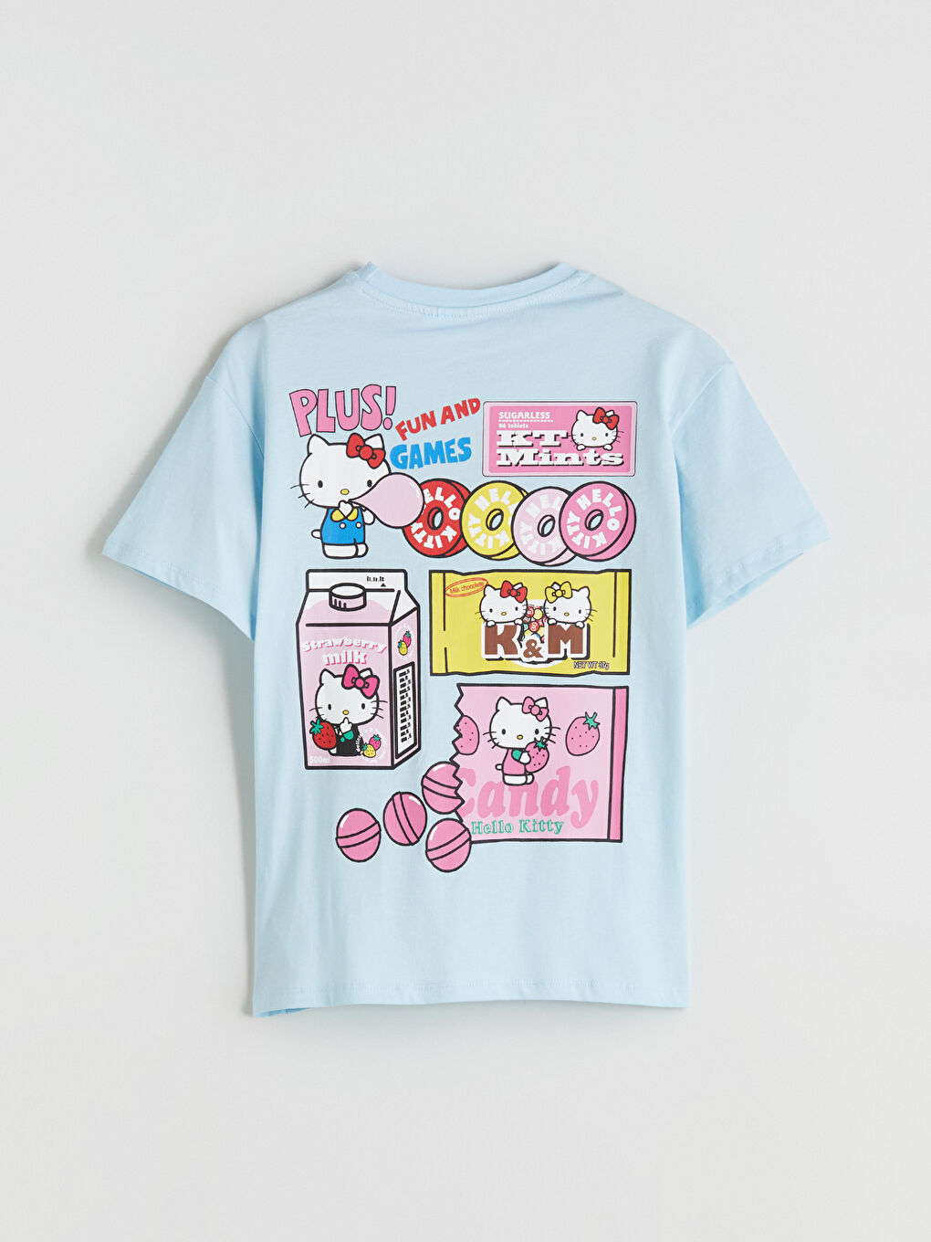 Mavi Bisiklet Yaka Hello Kitty Baskılı Kız Çocuk Tişört-3