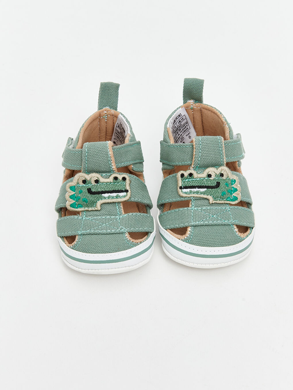Yeşil Dinozor Nakışlı Erkek Bebek Sandalet-2