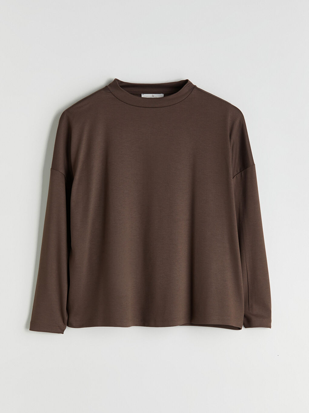 Kahverengi Bisiklet Yaka Kadın Sweatshirt-4