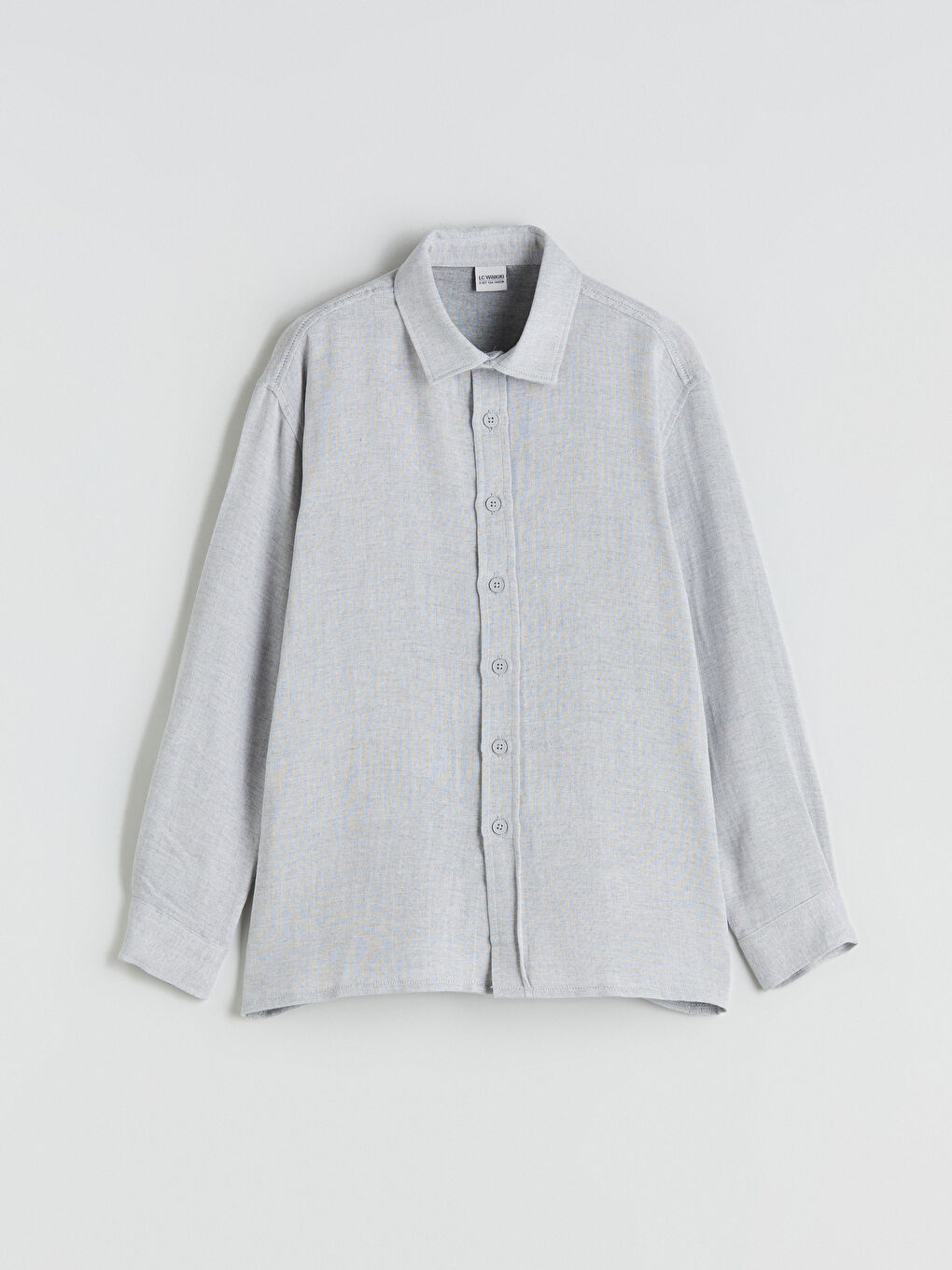 Gri Uzun Kollu Erkek Çocuk Gömlek