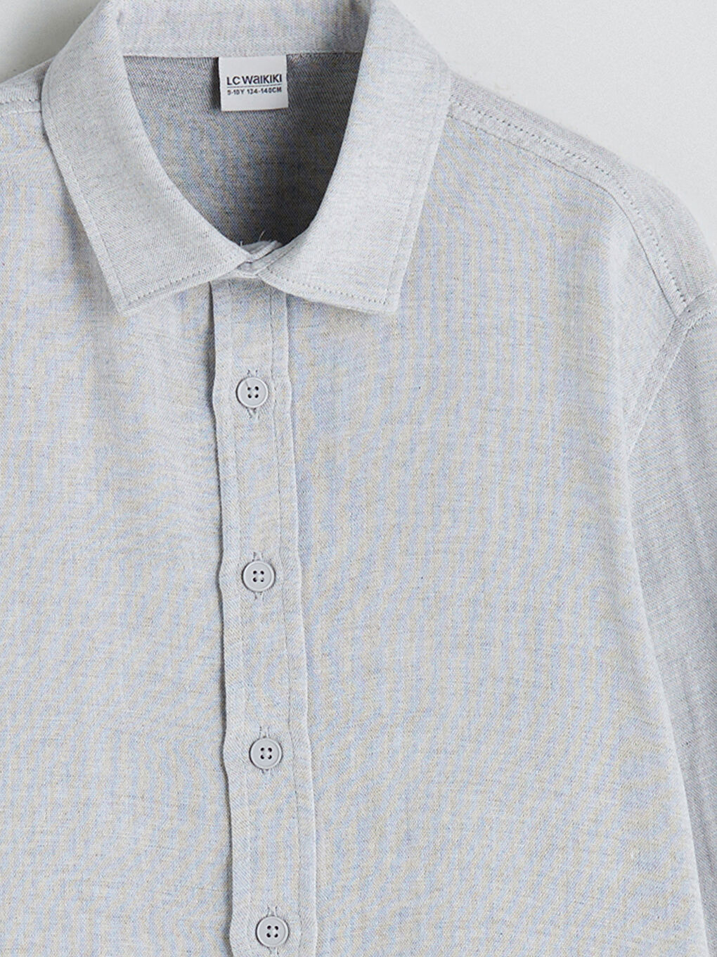 Gri Uzun Kollu Erkek Çocuk Gömlek-1