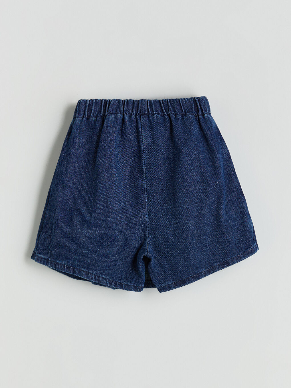 İndigo Beli Lastikli Kız Çocuk Jean Şort Etek ve Külotlu Çorap 2'li-3