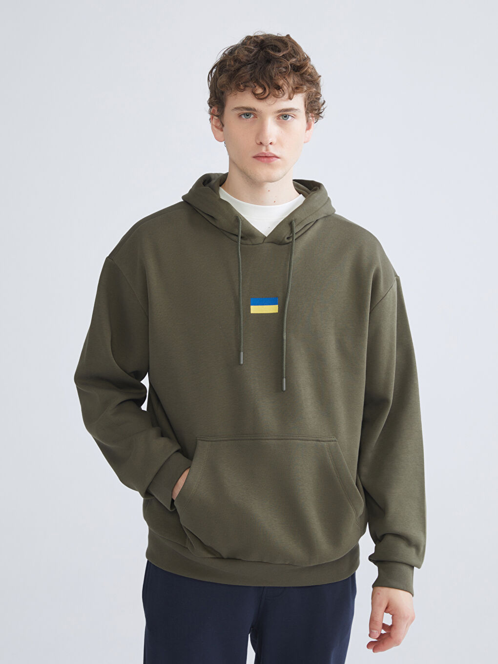 Мужское худи с длинным рукавом и принтом