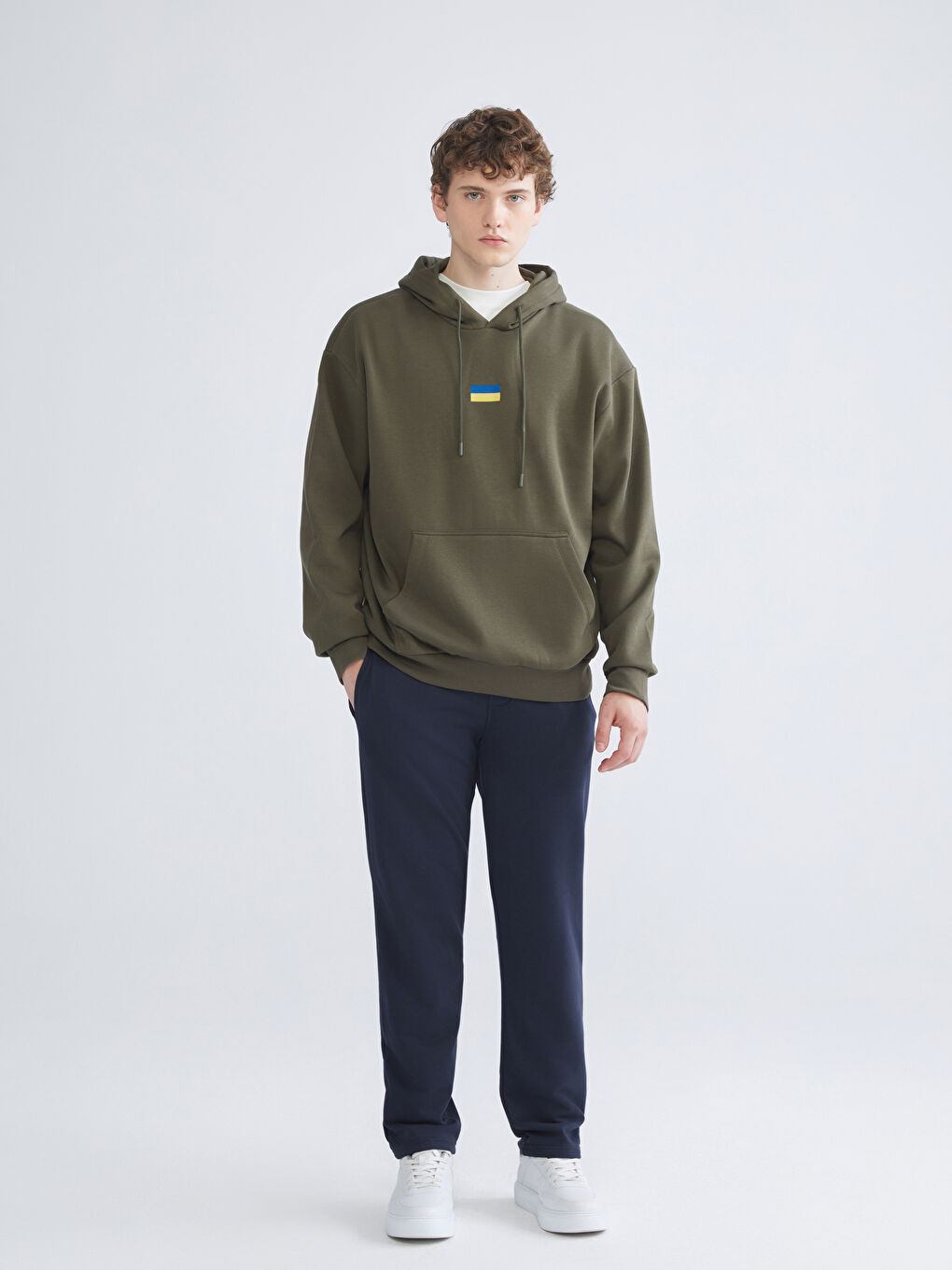 Мужское худи с длинным рукавом и принтом-1