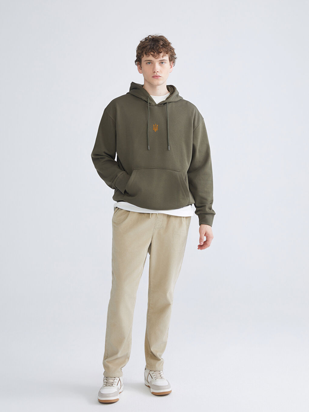 Худи с капюшоном и длинным рукавом, вышитое, для мужчин-1