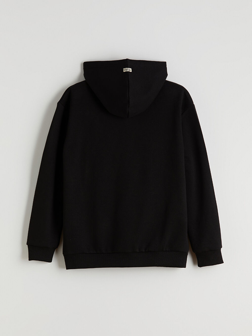 Siyah Kapüşonlu Erkek Çocuk Fermuarlı Sweatshirt-3