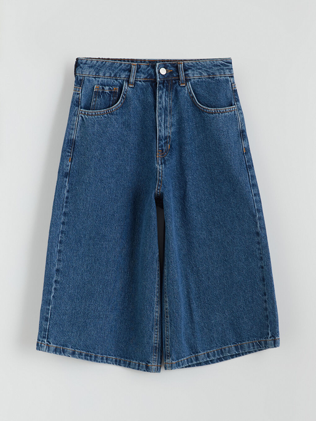 Mavi Bermuda Fit Kadın Jean Şortolon-4