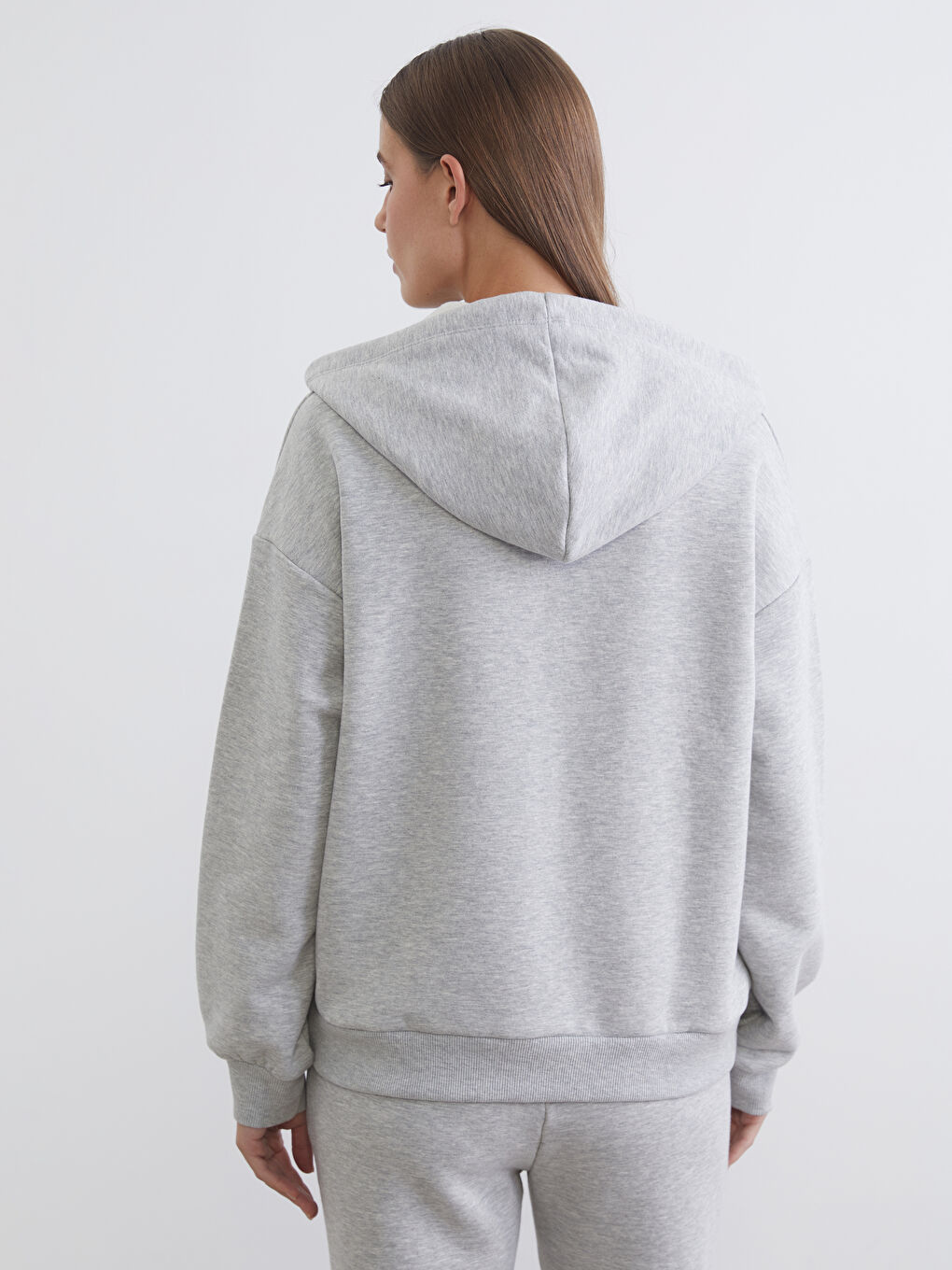 Hooded Oversize Women's Zipper Sweatshirt-3