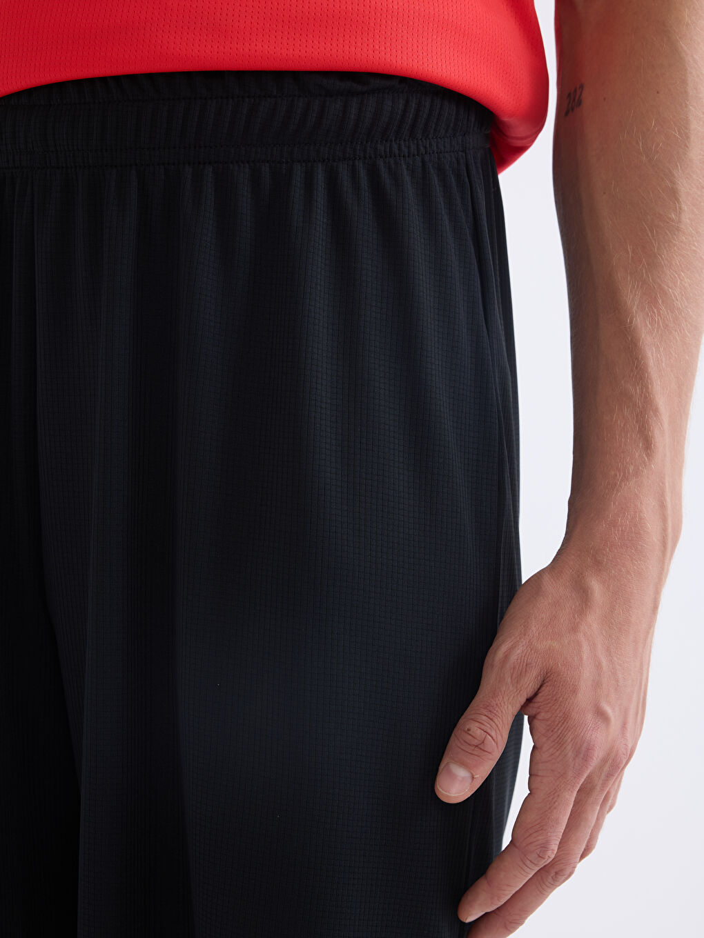 Siyah Rahat Kalıp Erkek Spor Şort-2