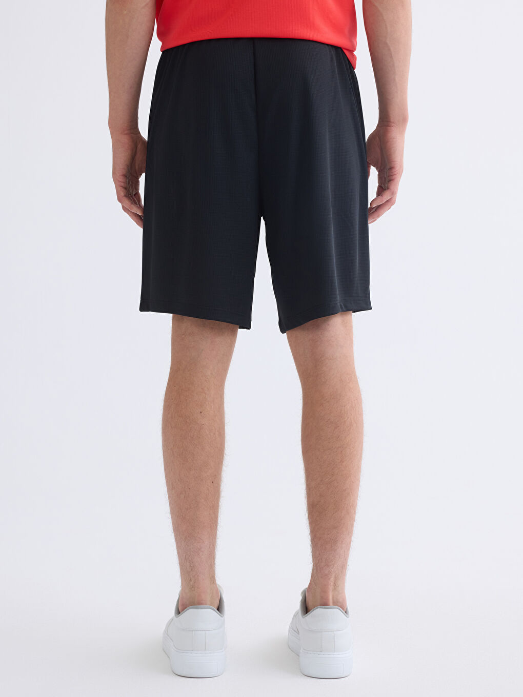 Siyah Rahat Kalıp Erkek Spor Şort-3