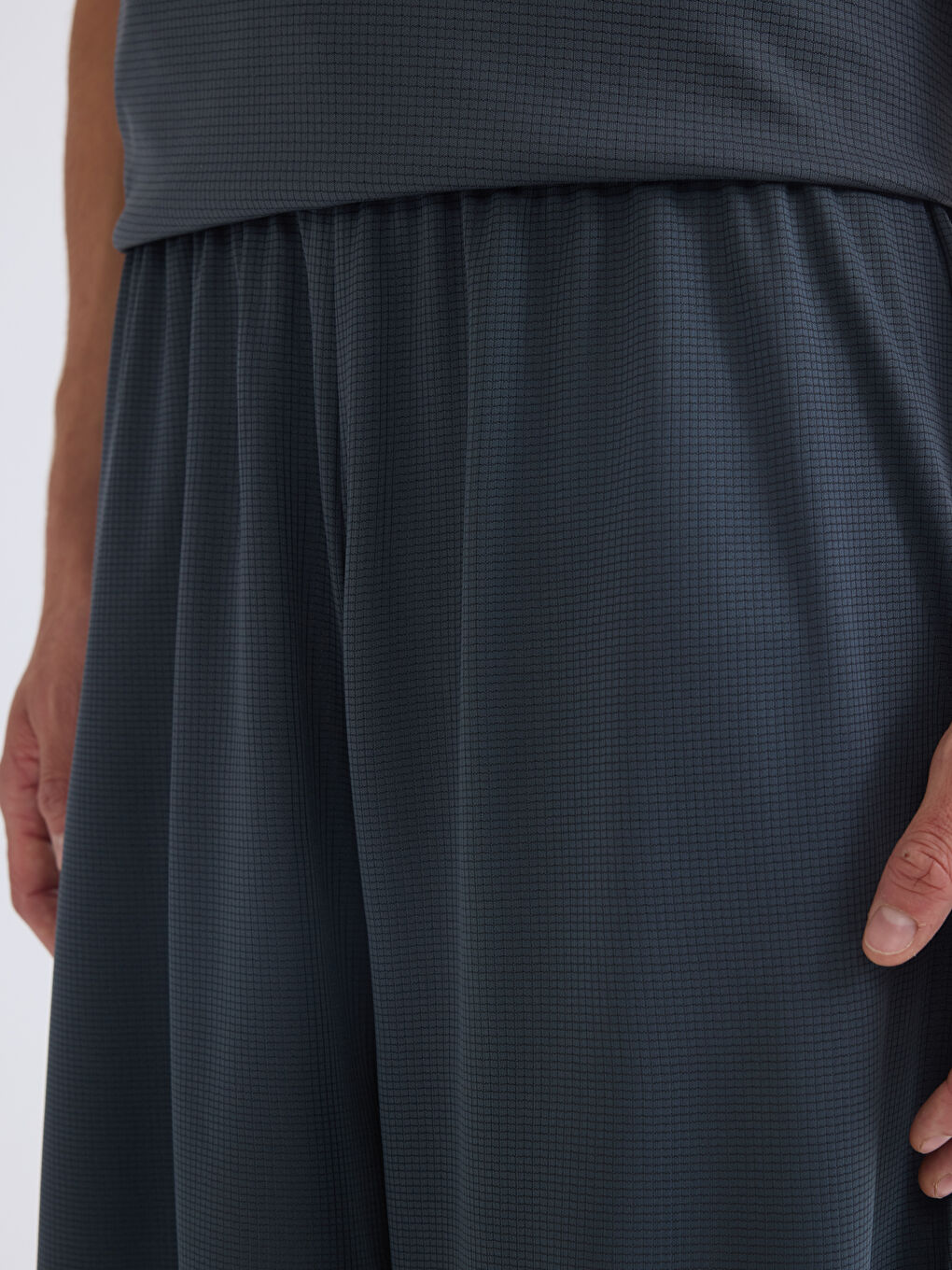 Gri Rahat Kalıp Erkek Spor Şort-2