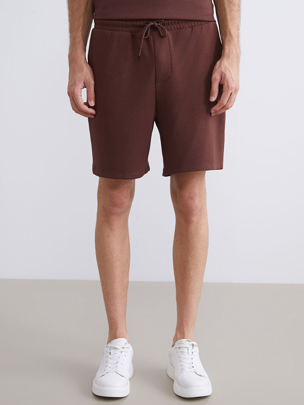 Kahverengi Standart Kalıp Erkek Şort-3