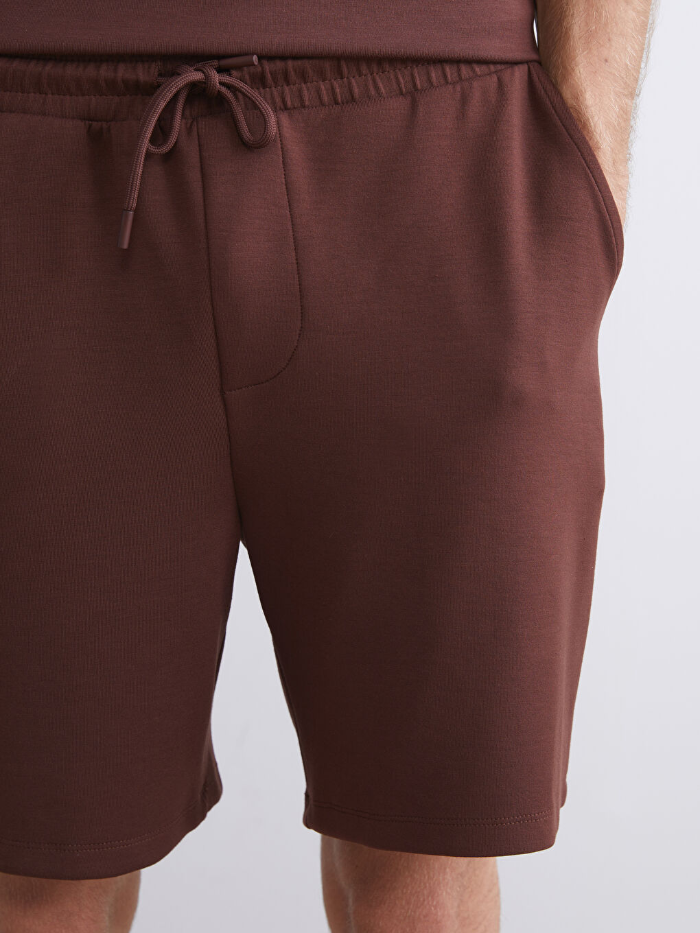 Kahverengi Standart Kalıp Erkek Şort-5