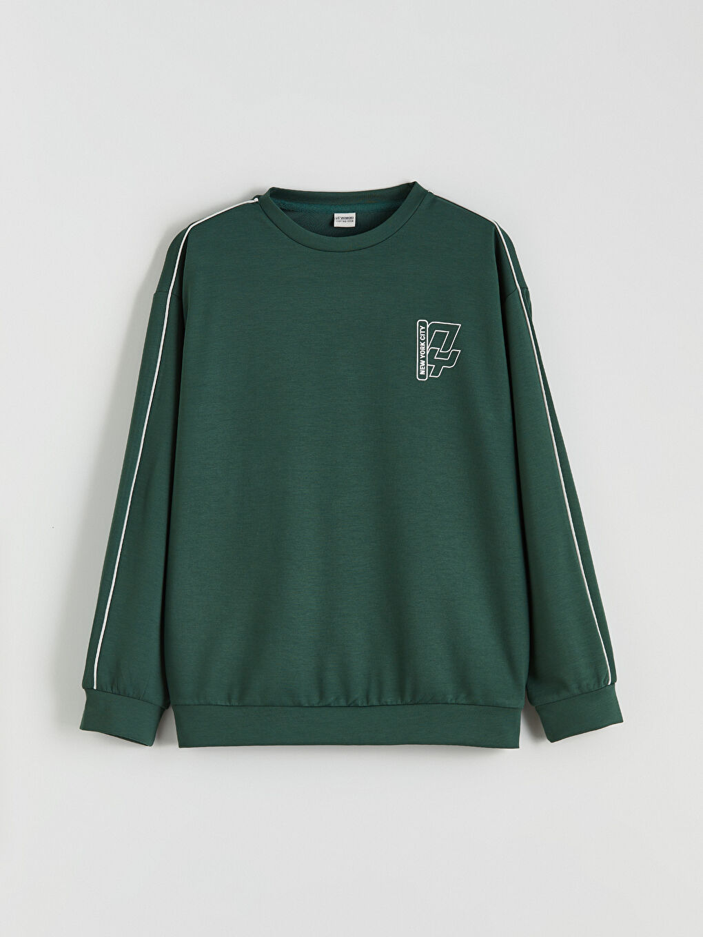 Yeşil Bisiklet Yaka Erkek Çocuk Sweatshirt