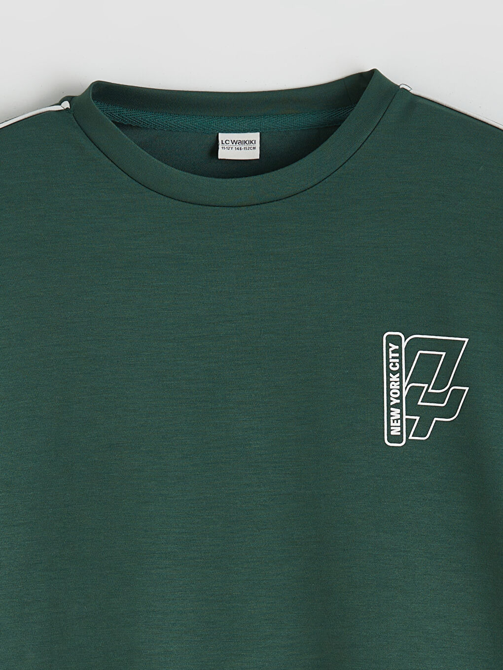 Yeşil Bisiklet Yaka Erkek Çocuk Sweatshirt-1