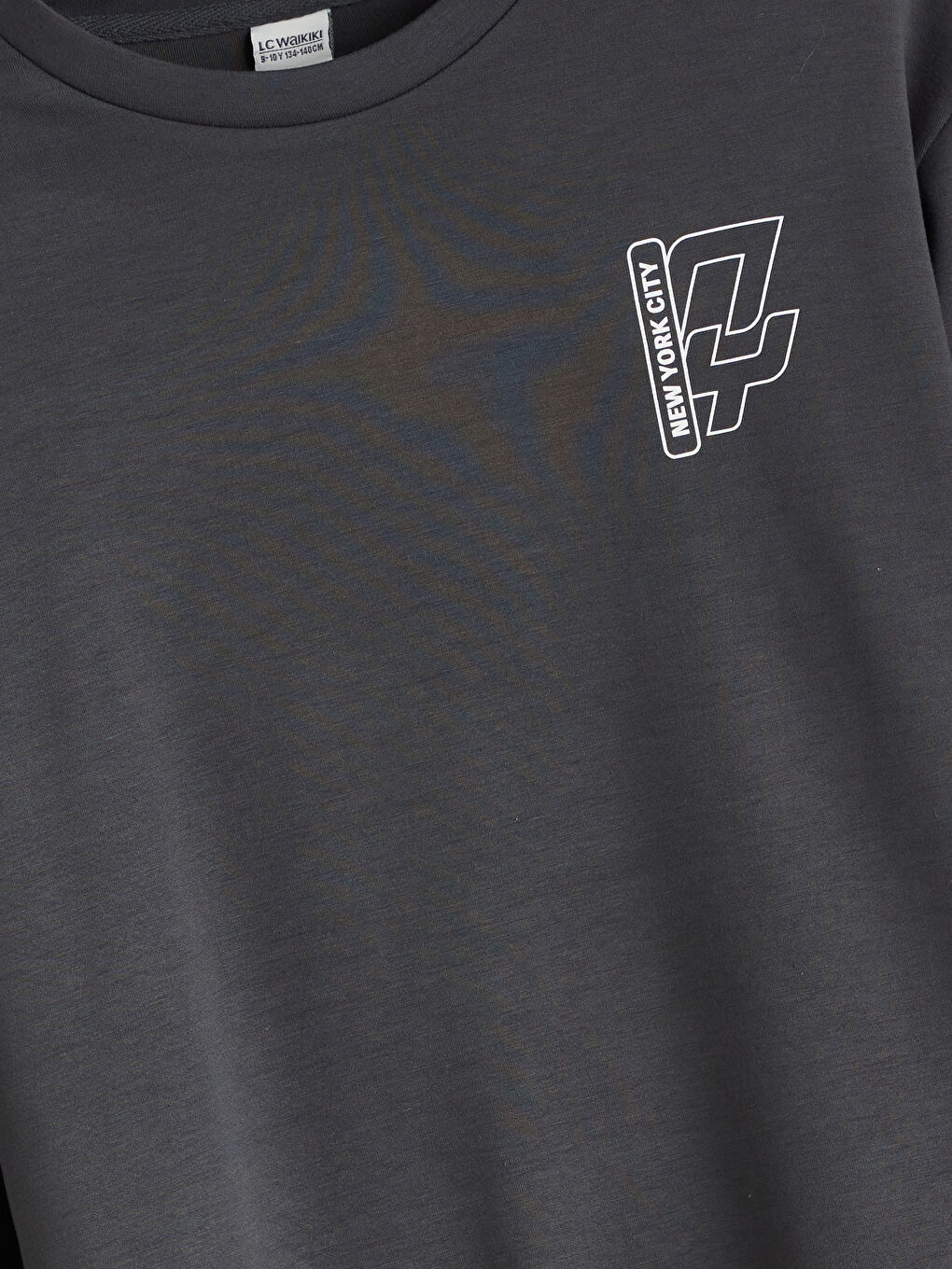 Antrasit Bisiklet Yaka Erkek Çocuk Sweatshirt-1