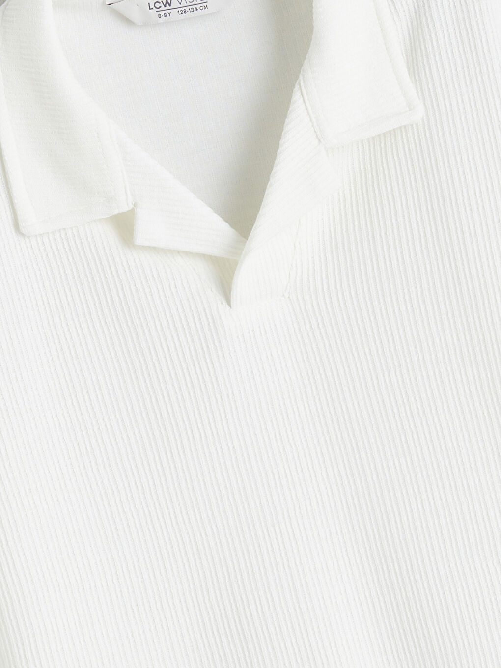 Ekru Polo Yaka Kısa Kollu Erkek Çocuk Tişört-1