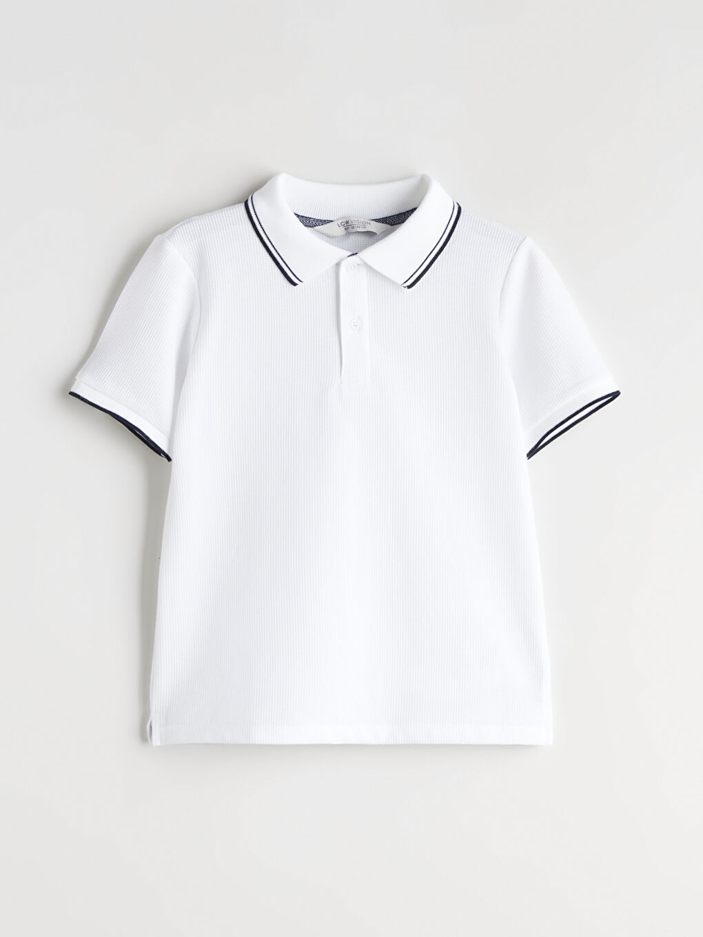 Beyaz Polo Yaka Kısa Kollu Erkek Çocuk Tişört