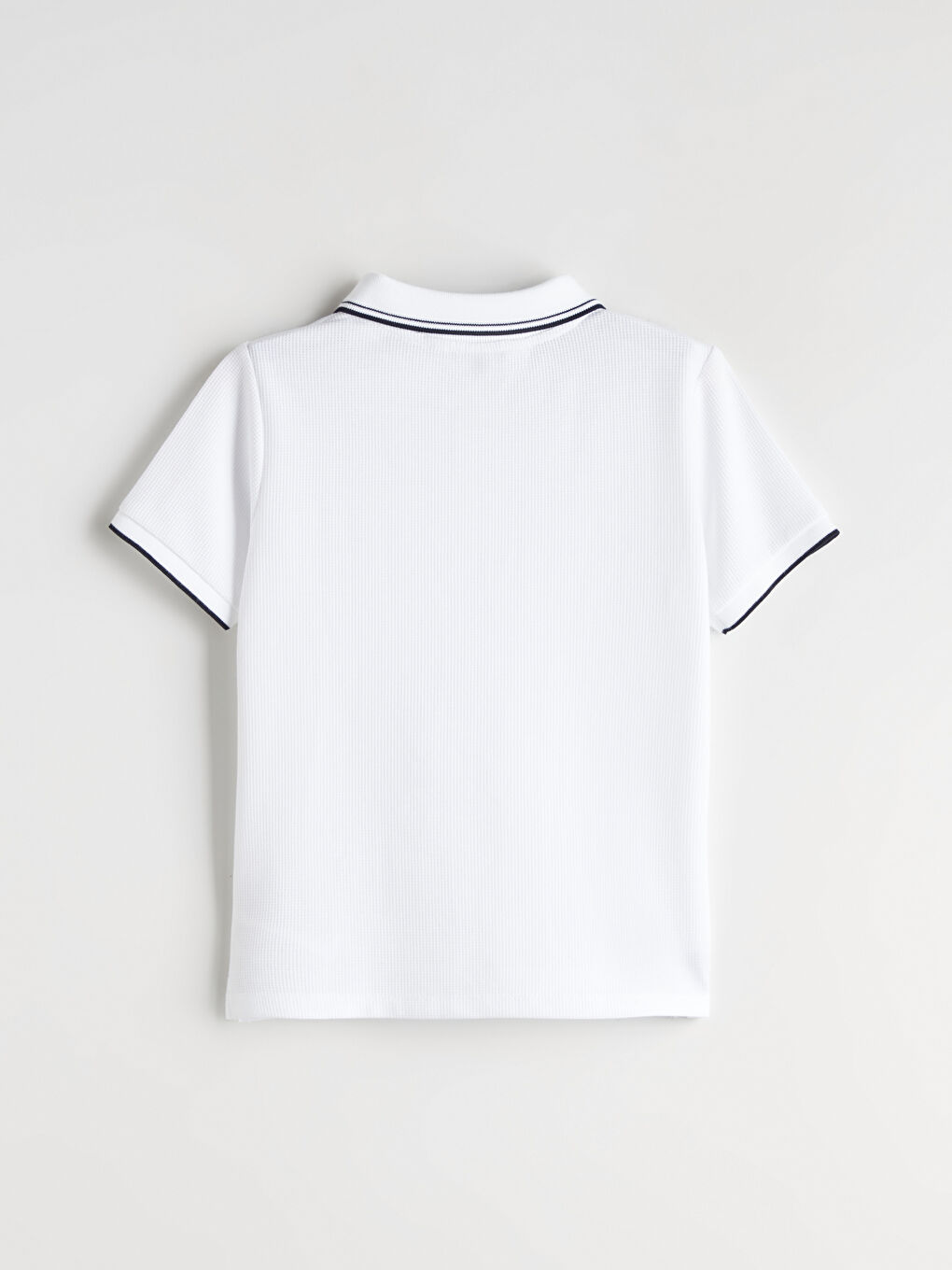 Beyaz Polo Yaka Kısa Kollu Erkek Çocuk Tişört-2