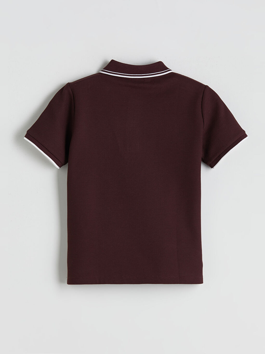Bordo Polo Yaka Kısa Kollu Erkek Çocuk Tişört-1