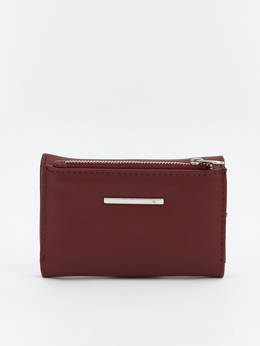 Bordo Deri Görünümlü Kadın Cüzdan