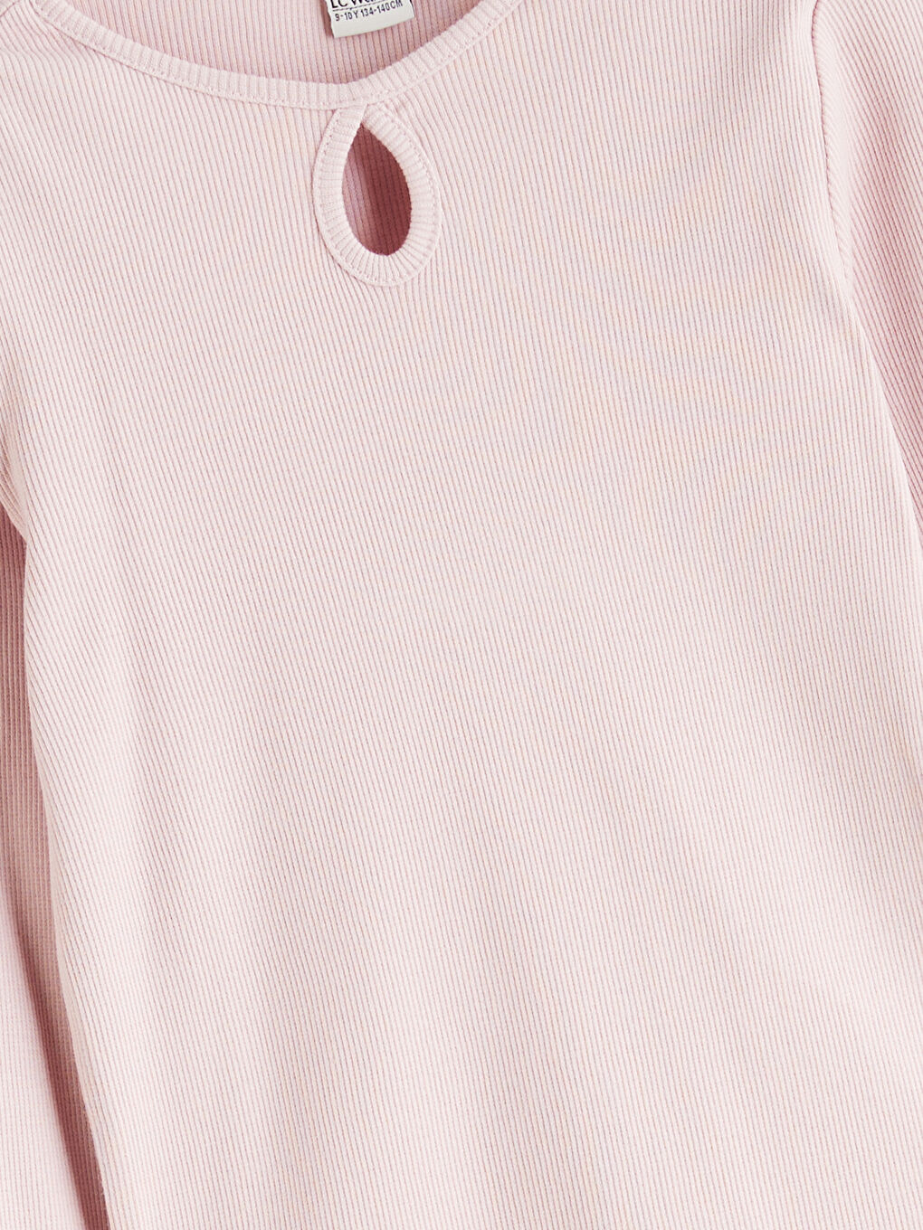 Pembe Bisiklet Yaka Kız Çocuk Tişört-1