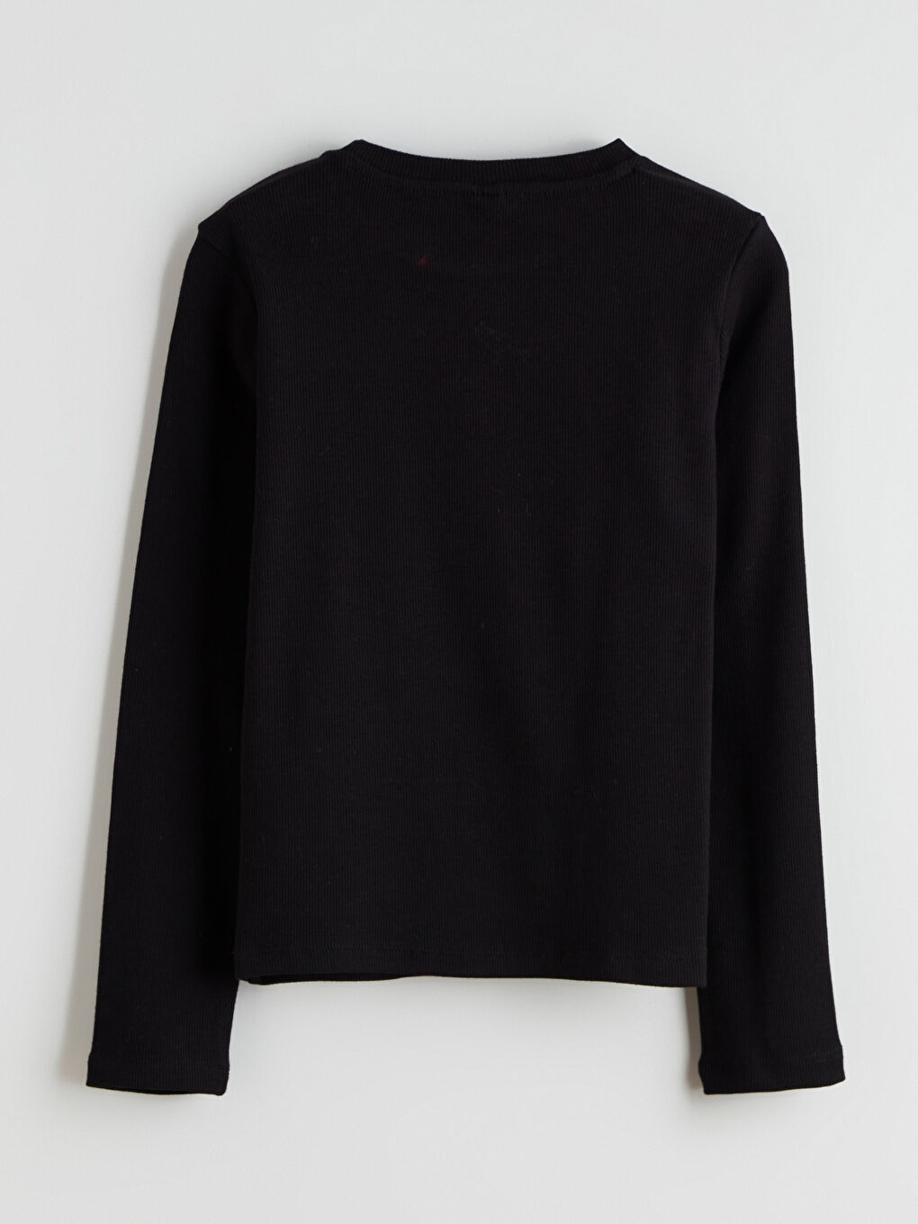 Siyah Bisiklet Yaka Fiyonk Detaylı Kız Çocuk Tişört-2