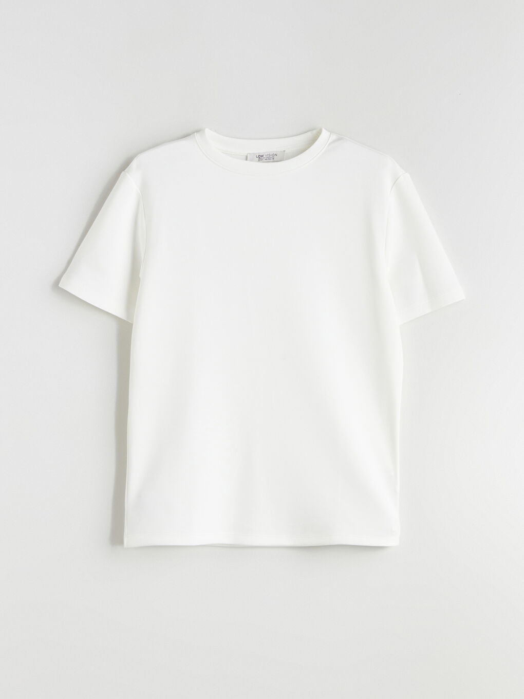 Ekru Bisiklet Yaka Basic Kısa Kollu Erkek Çocuk Tişört