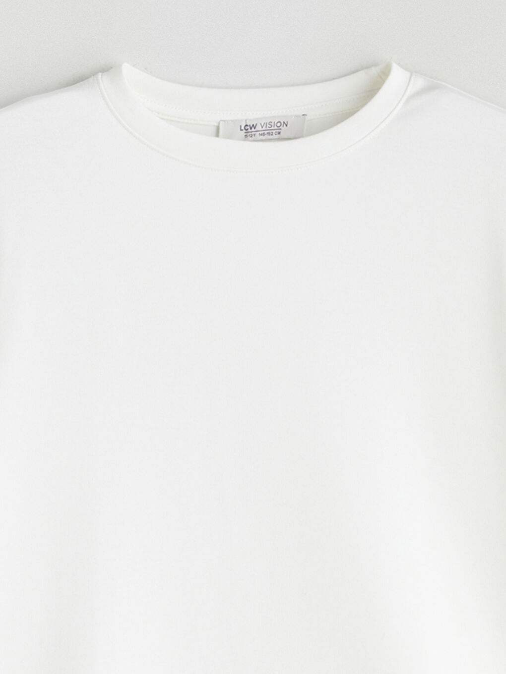 Ekru Bisiklet Yaka Basic Kısa Kollu Erkek Çocuk Tişört-1