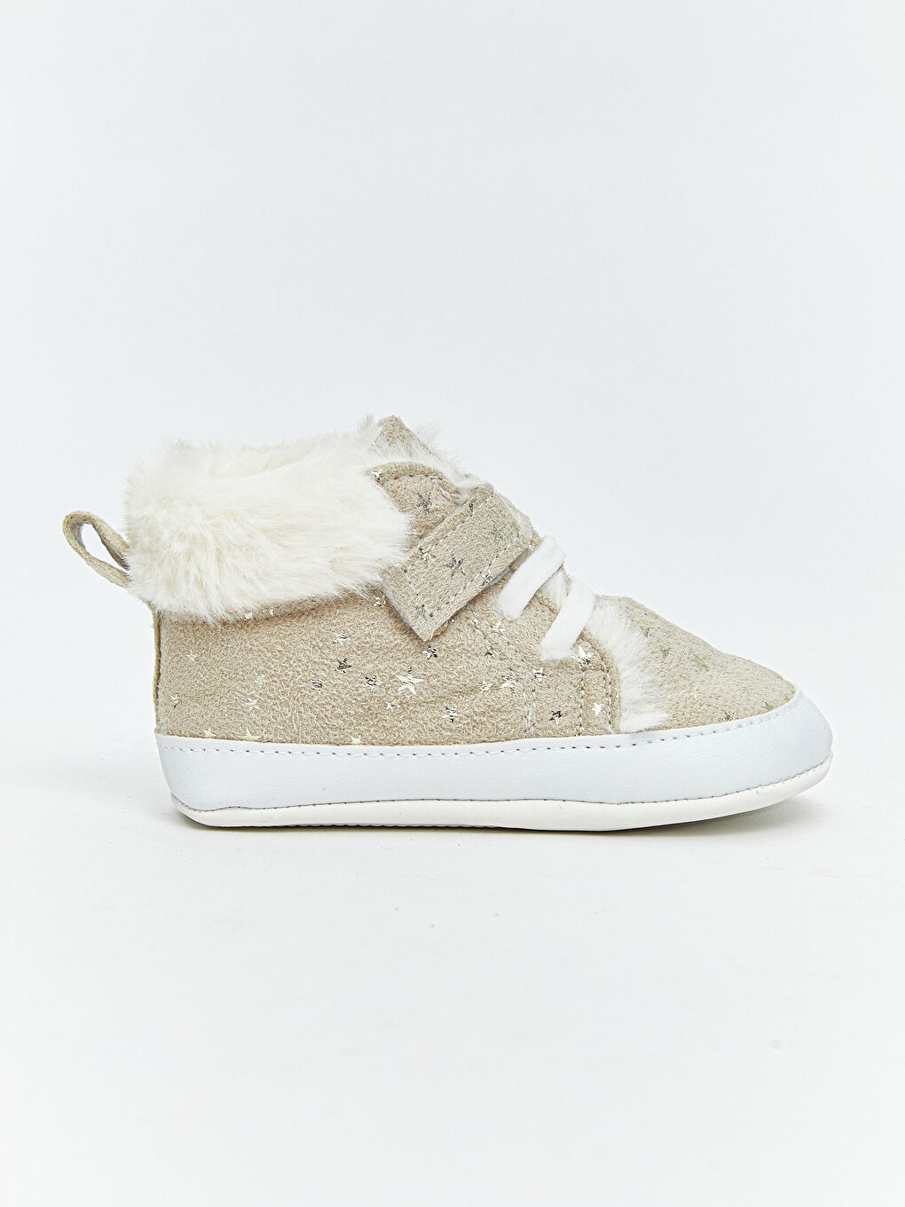 Bej Bağcık ve Cırt Cırtlı Kız Bebek Spor Ayakkabı-1