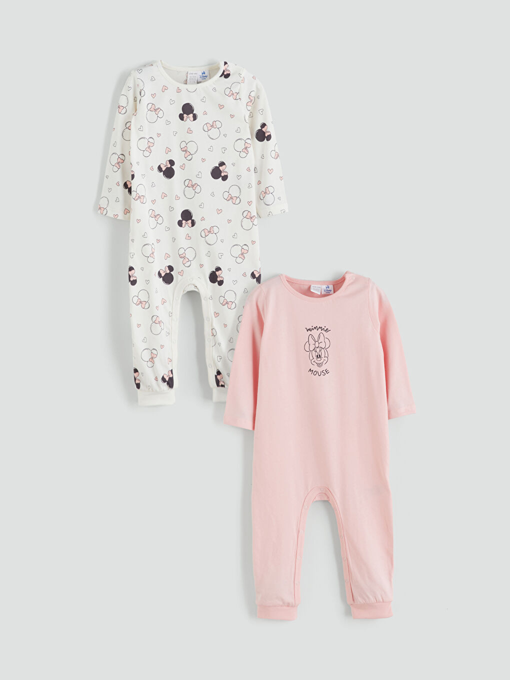 LCW baby Crew Neck Minnie Mouse Printed Baby Girl Rompers 2 Pack -W5KH45Z1-G21