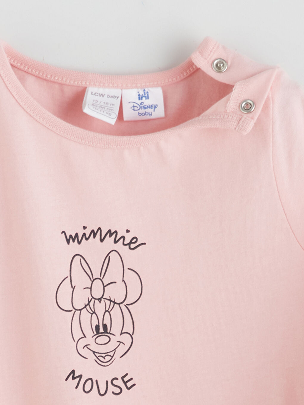 LCW baby Crew Neck Minnie Mouse Printed Baby Girl Rompers 2 Pack -W5KH45Z1-G21