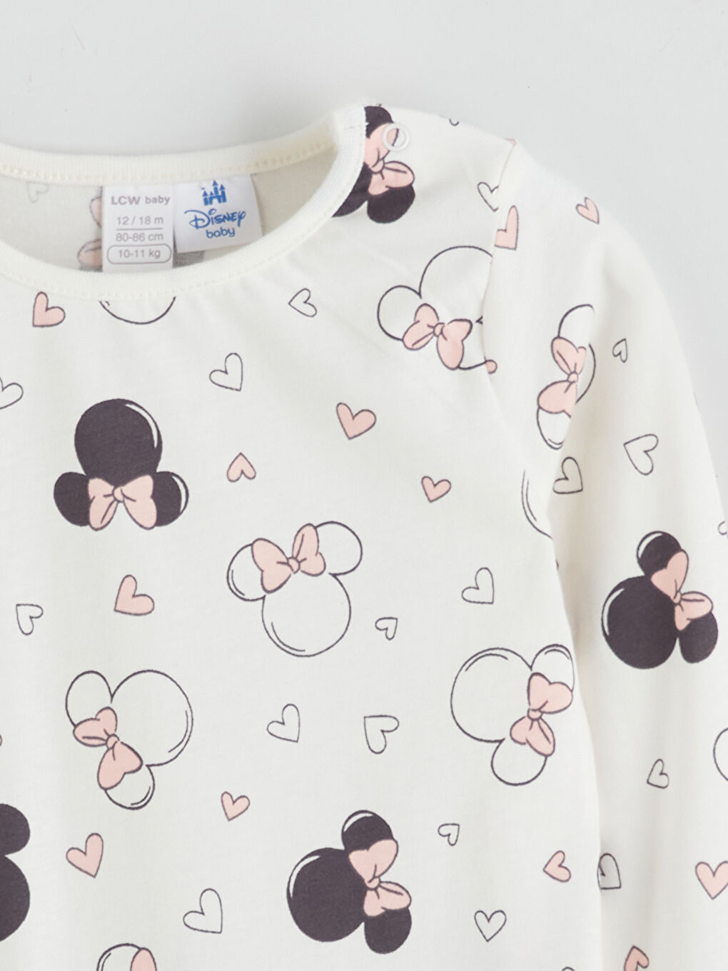 LCW baby Crew Neck Minnie Mouse Printed Baby Girl Rompers 2 Pack -W5KH45Z1-G21