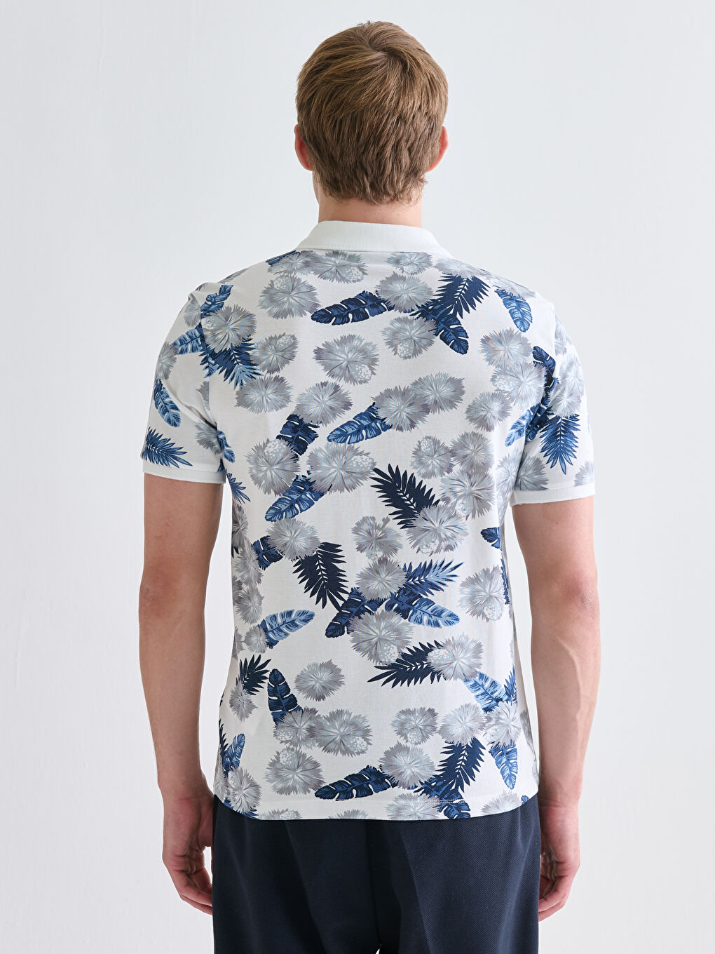 Polo Neck Patterned Pique Men's T-Shirt-3