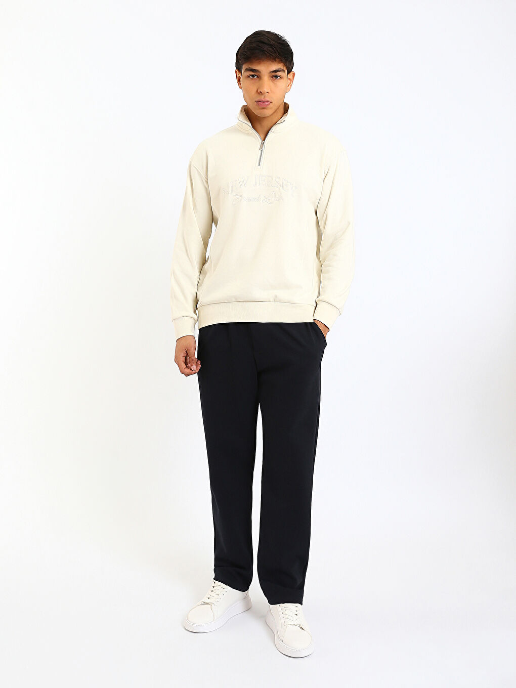 Trichterkragen Bedrucktes Herren Sweatshirt-1