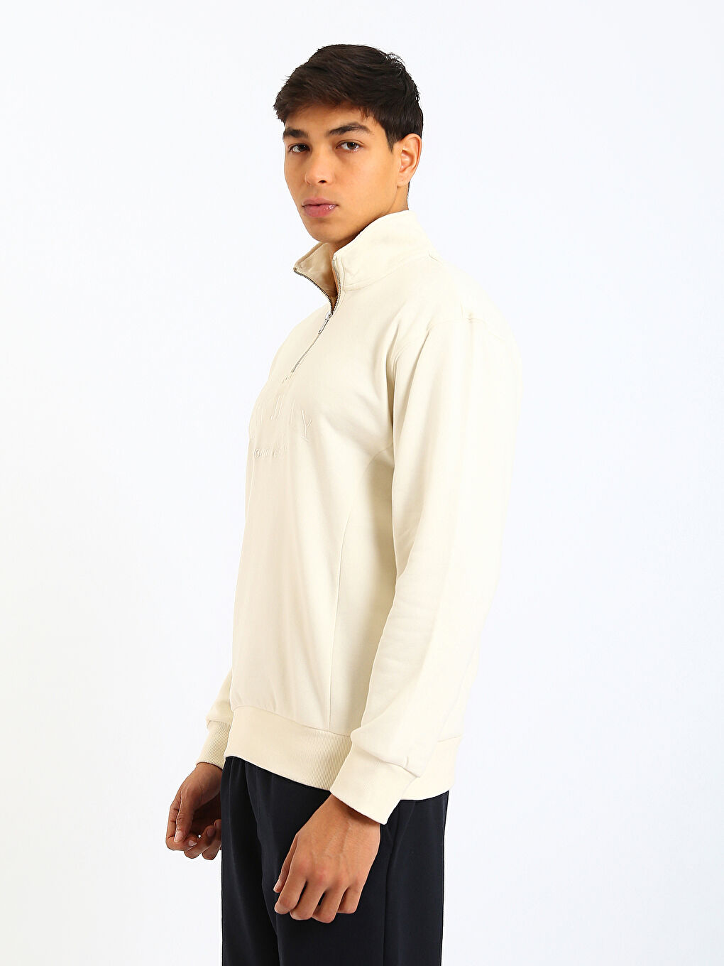 Trichterkragen Bedrucktes Herren Sweatshirt-3