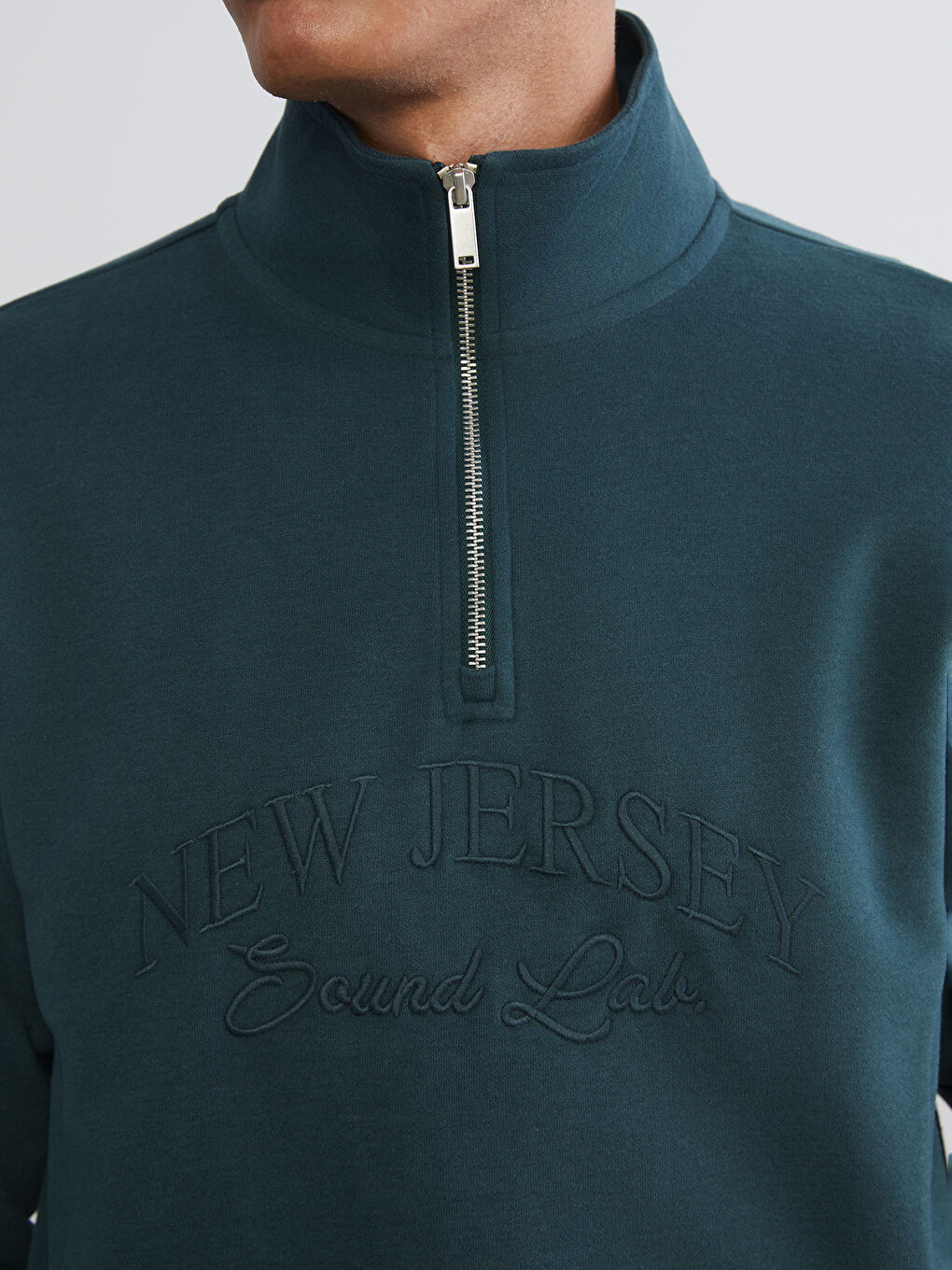 Funnel Neck Printed Men's Sweatshirt-1