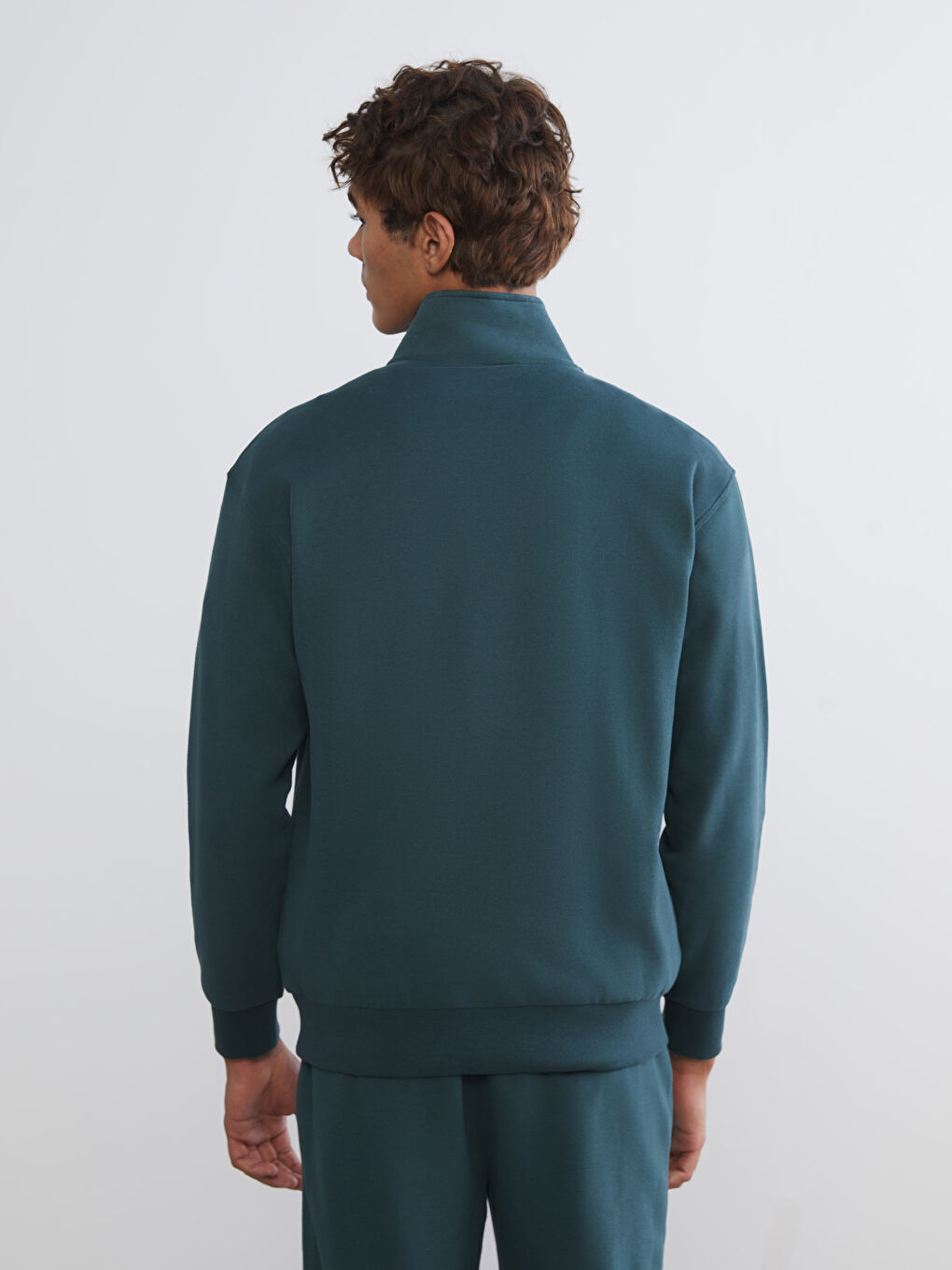 Funnel Neck Printed Men's Sweatshirt-2
