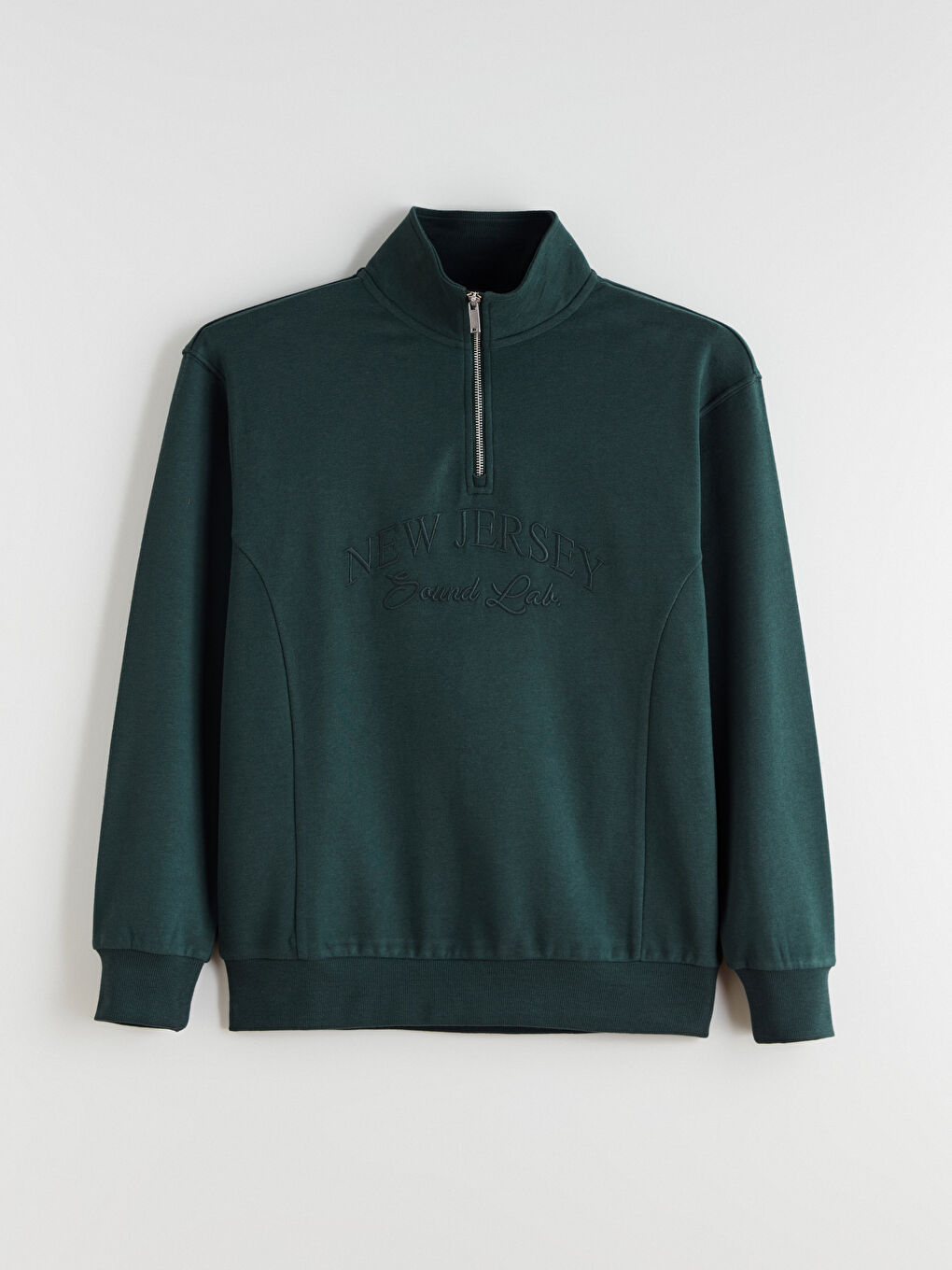 Funnel Neck Printed Men's Sweatshirt-3