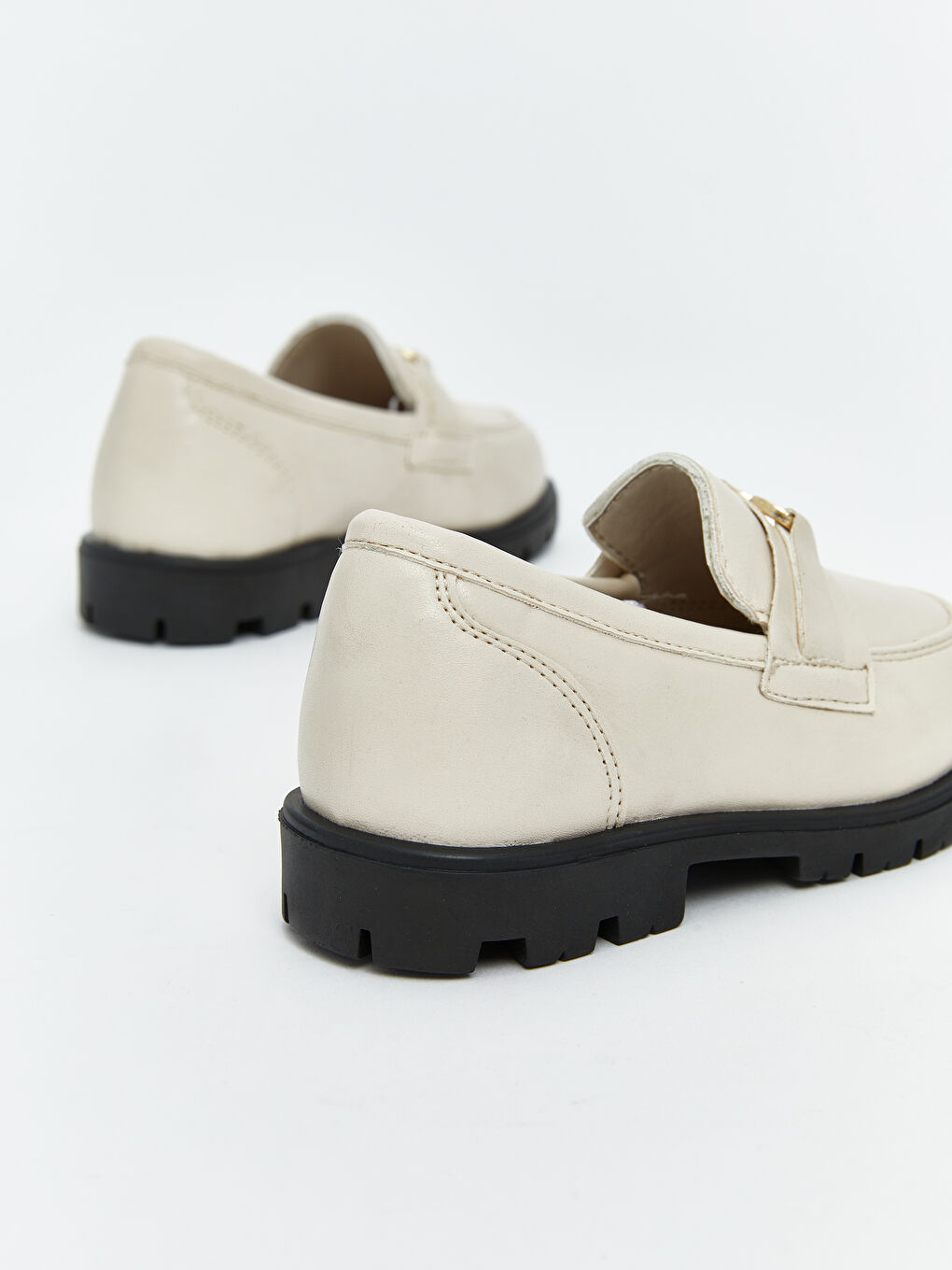 Bej Deri Görünümlü Kız Bebek Klasik Ayakkabı-4