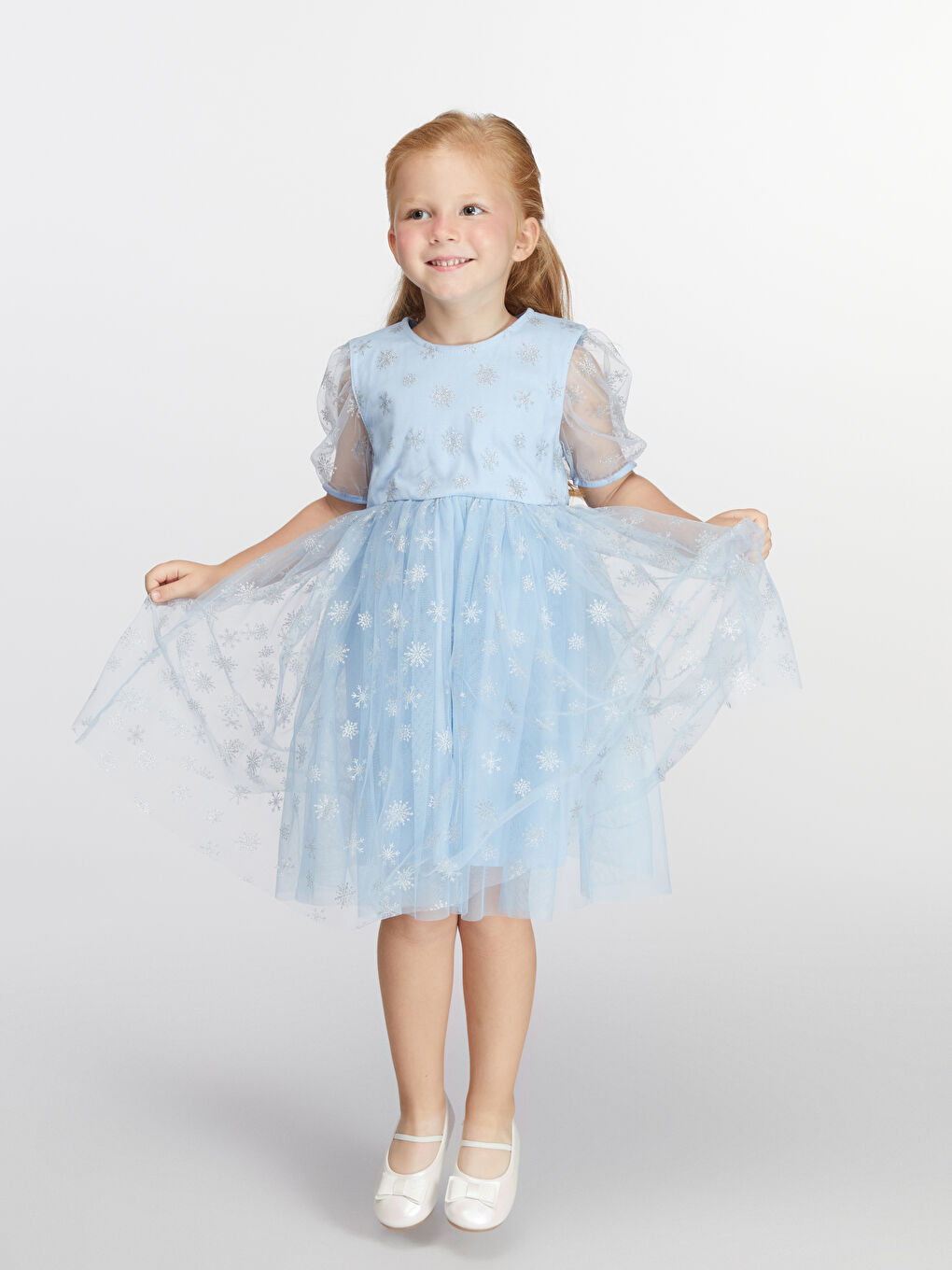 Mavi Bisiklet Yaka Kız Çocuk Tütü Elbise