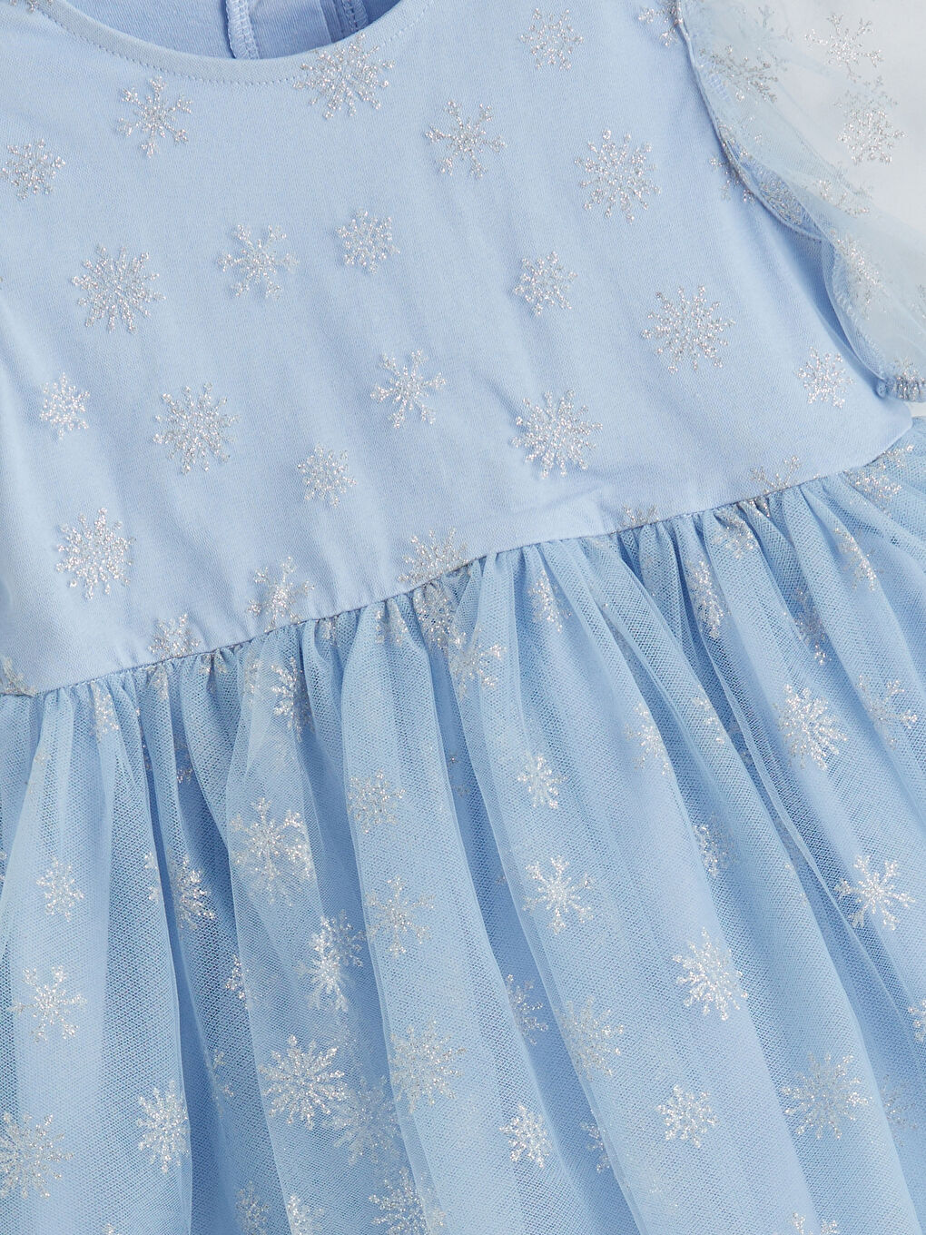 Mavi Bisiklet Yaka Kız Çocuk Tütü Elbise-3