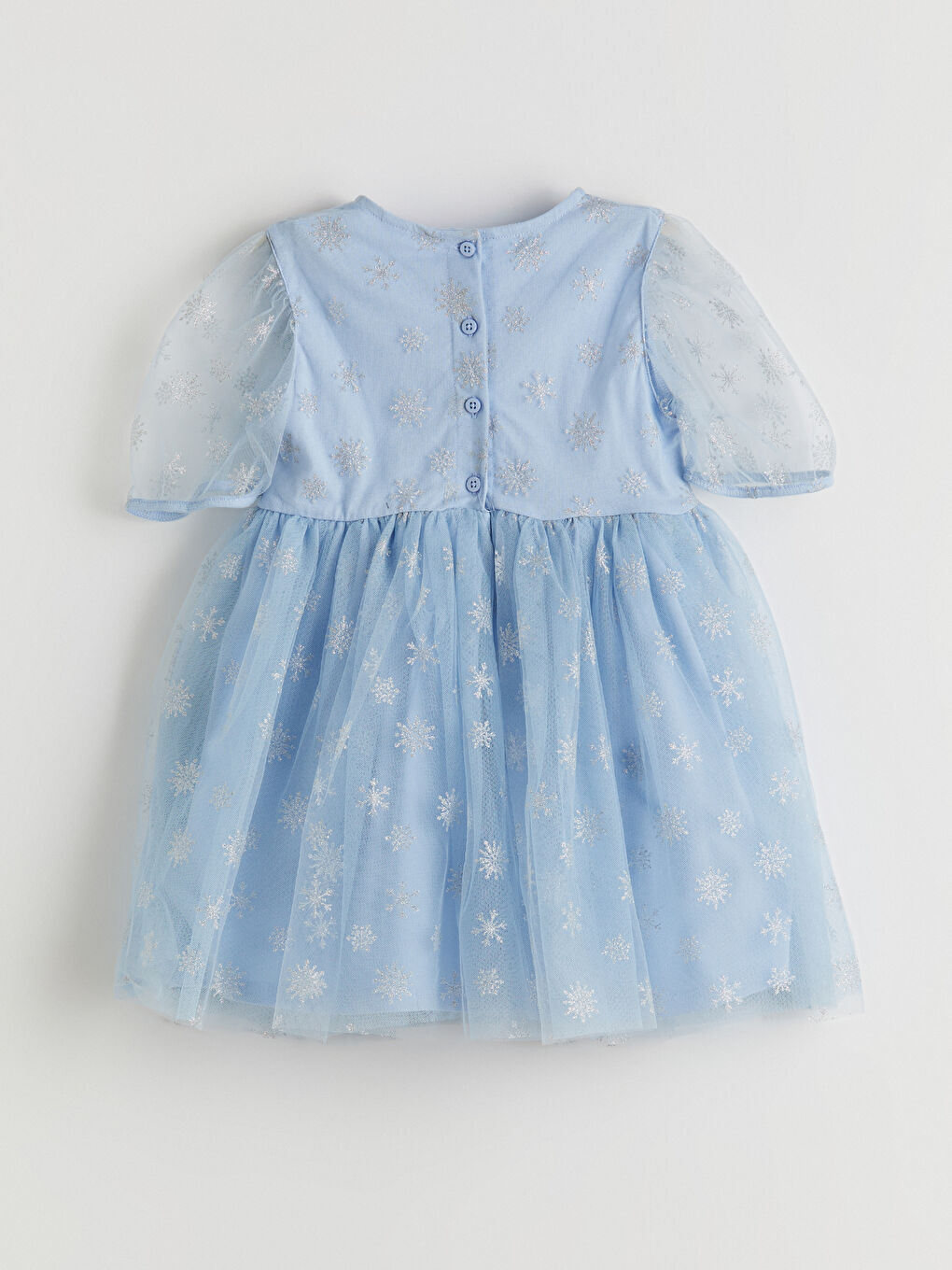 Mavi Bisiklet Yaka Kız Çocuk Tütü Elbise-4